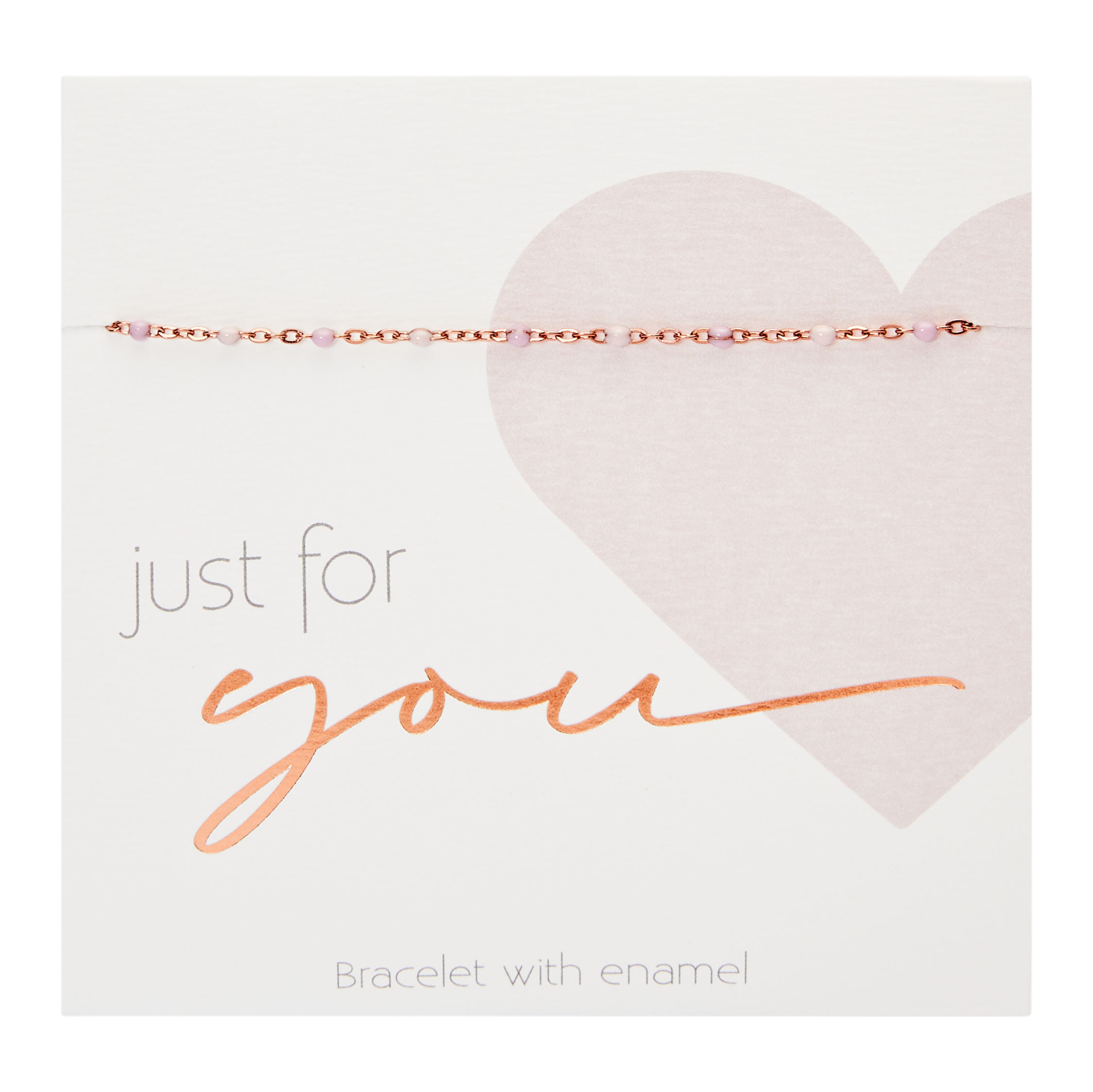 Armband - "Just for you" - rosévergoldet - rosa