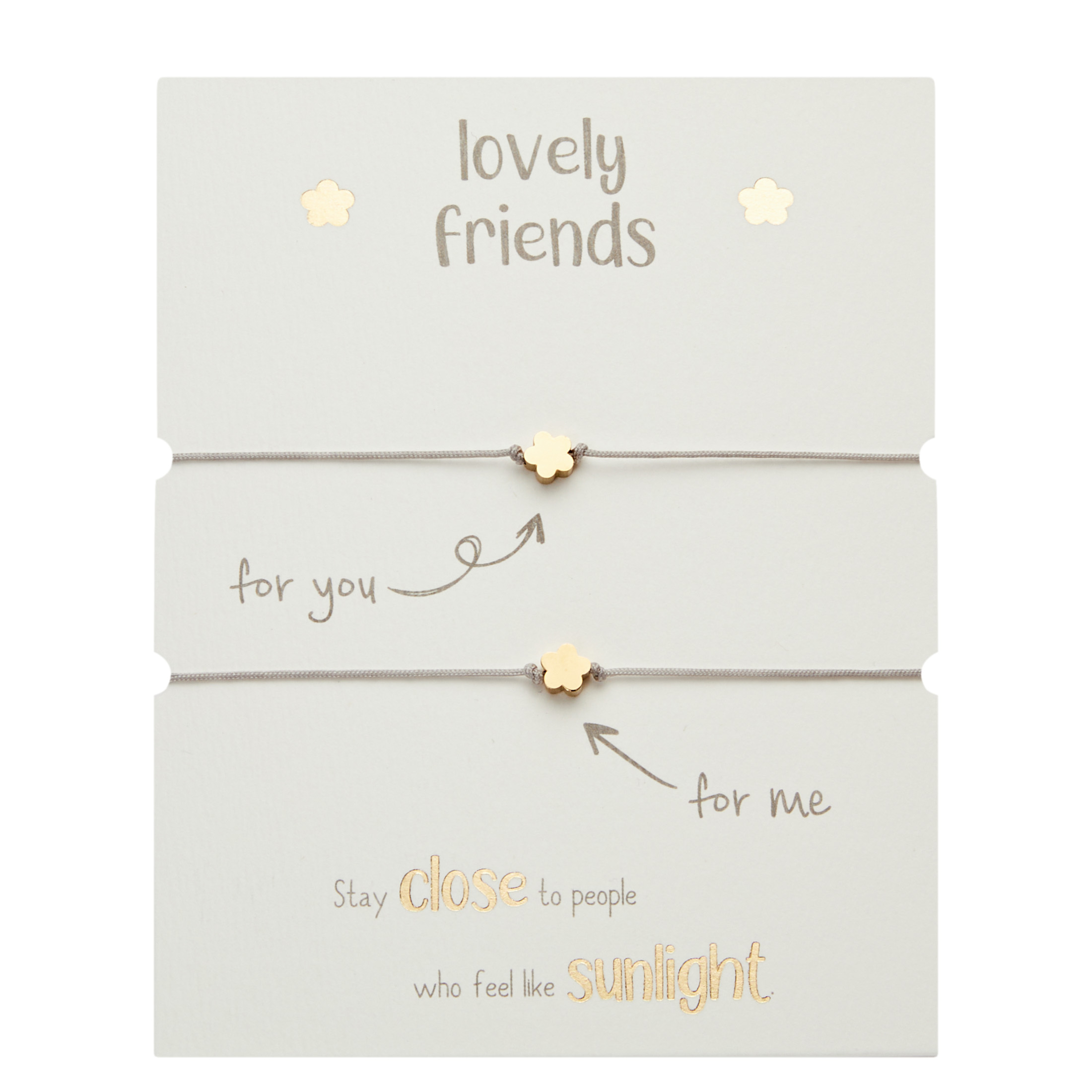 Armband - "lovely friends" - vergoldet - Blüte
