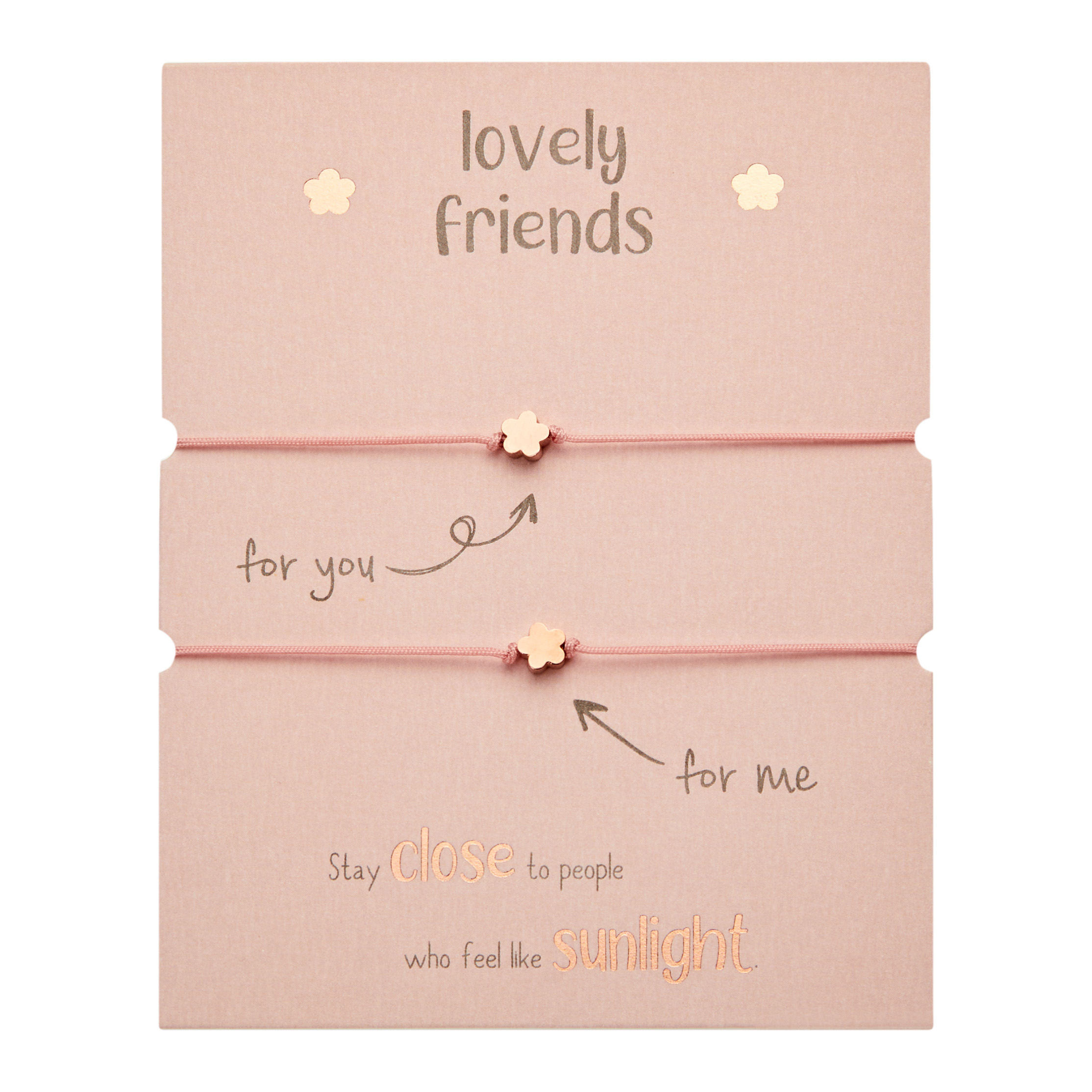Armband - "lovely friends" - rosévergoldet - Blüte