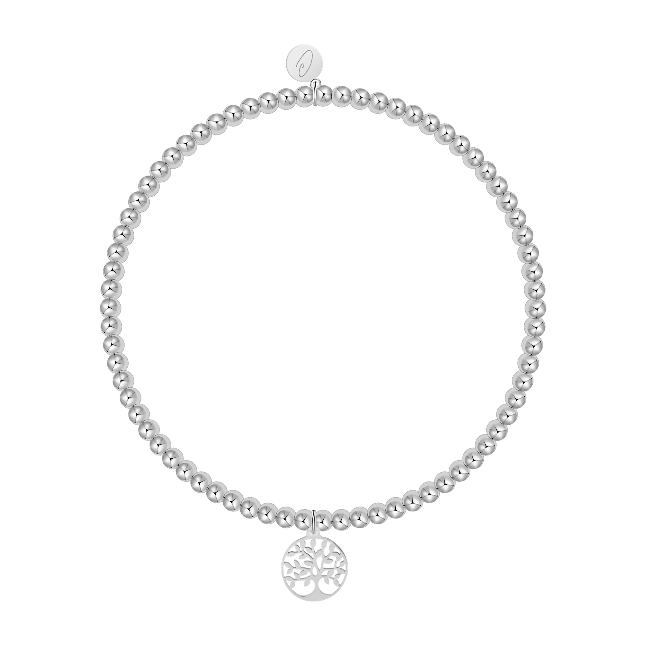 Ball bracelet-"Love your life"-silver pl.-tree of life