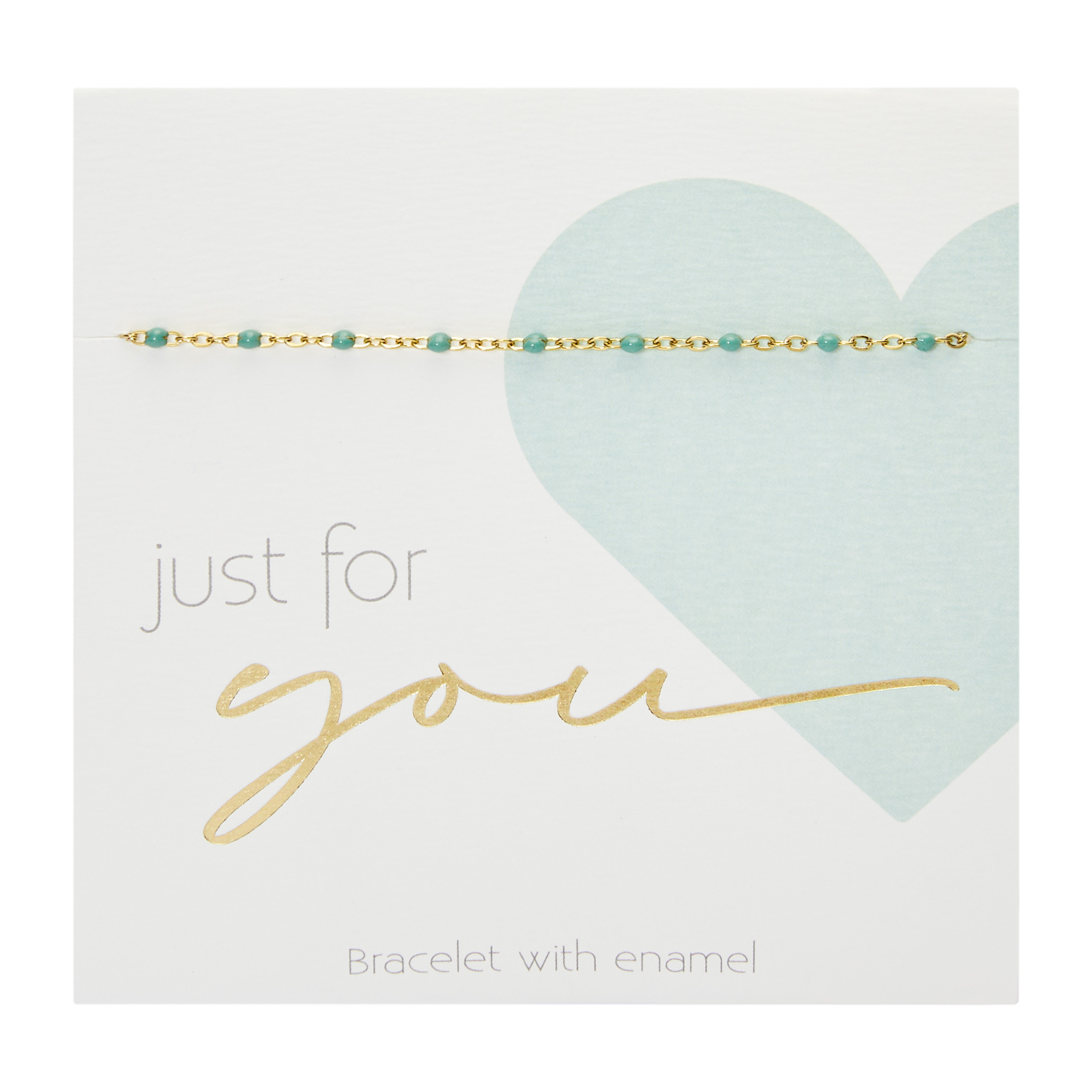 Armband - "Just for you" - vergoldet - grün