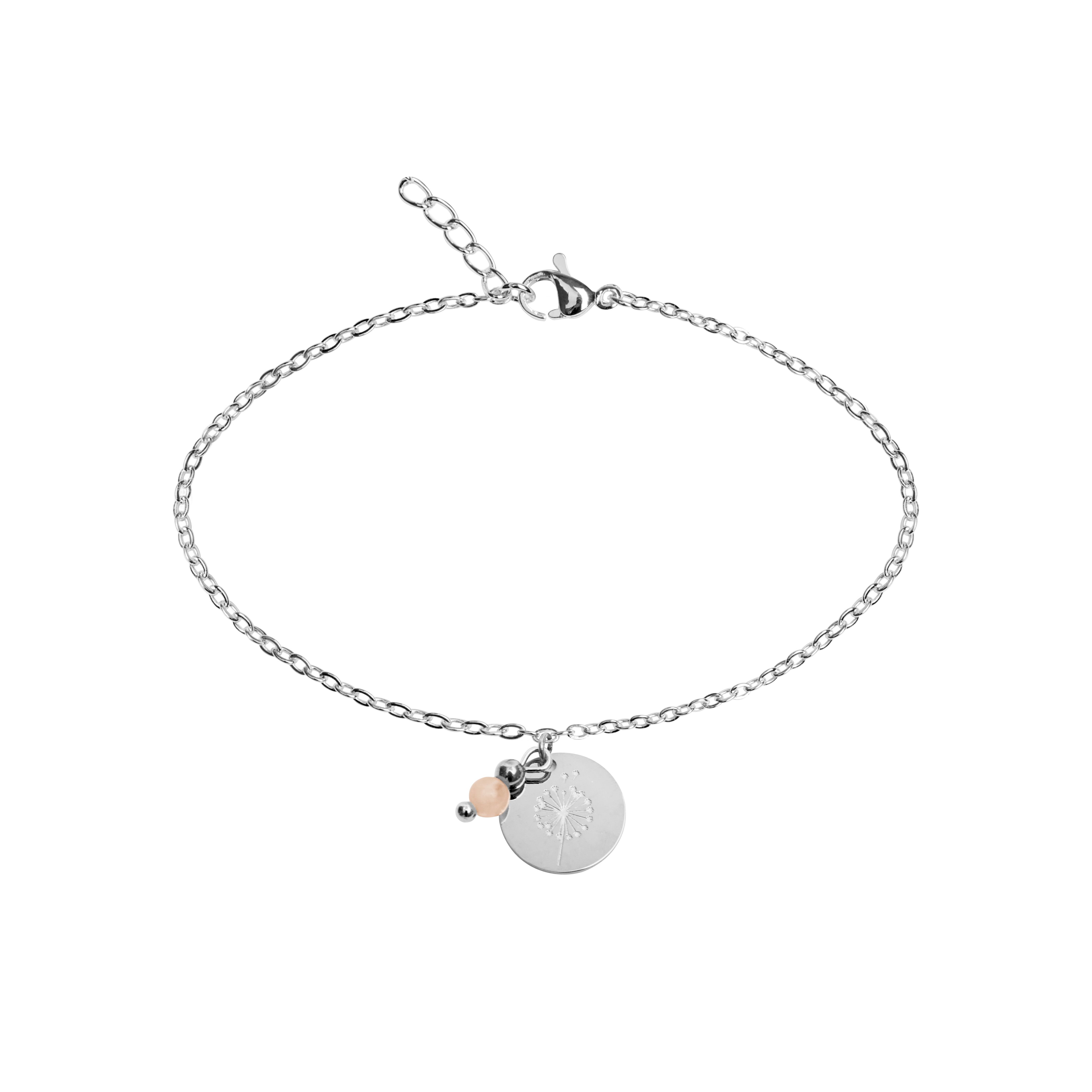 Bracelet-"Make a wish"-silver pl.-sunstone