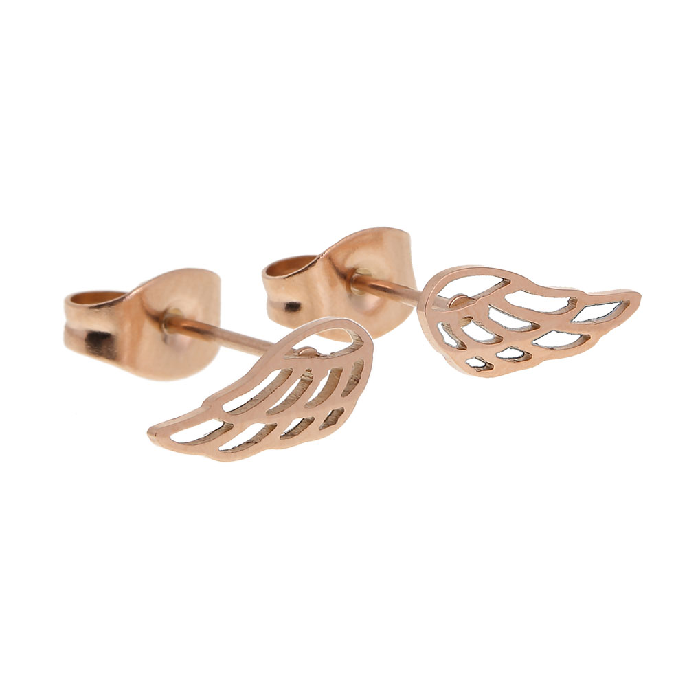 Studs Rose Gold Plated - Angel Wings