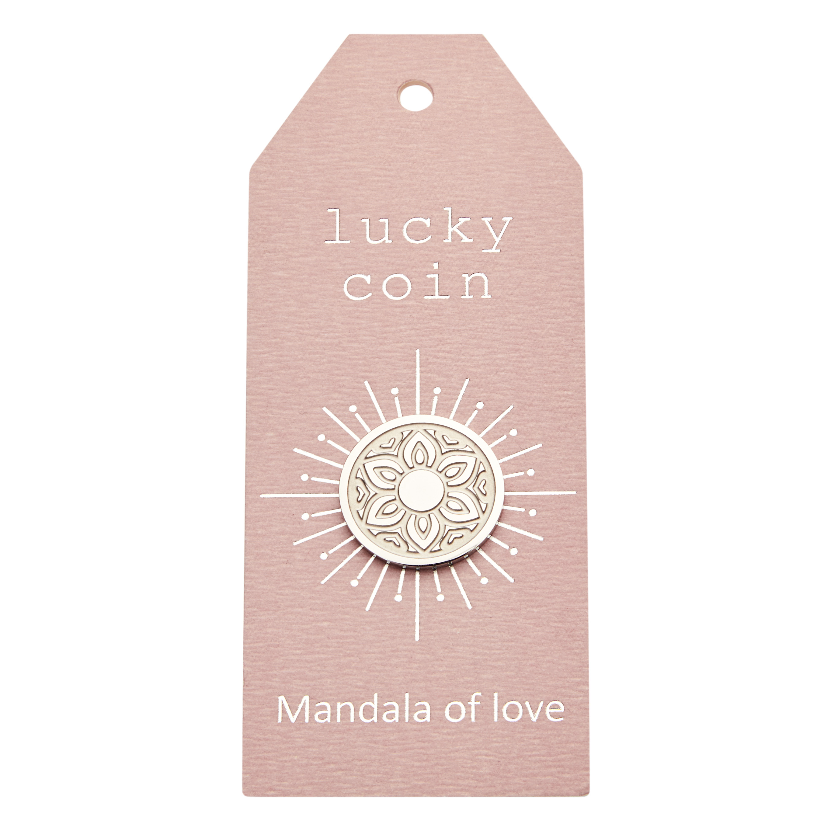 Münzen - "lucky coin" - Edelstahl - Mandala der Liebe