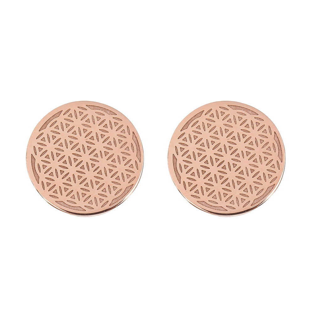 Studs Rose Gold Plated - Flower Of Life