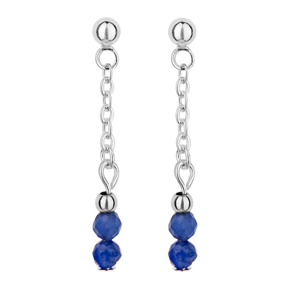 Ear rings - "Fines of nature" - sil.pl. - blue sodalite