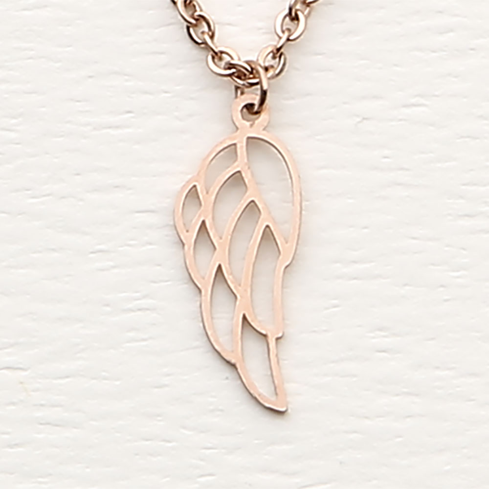 Necklace - Rose Gold Plated - Angel Wings