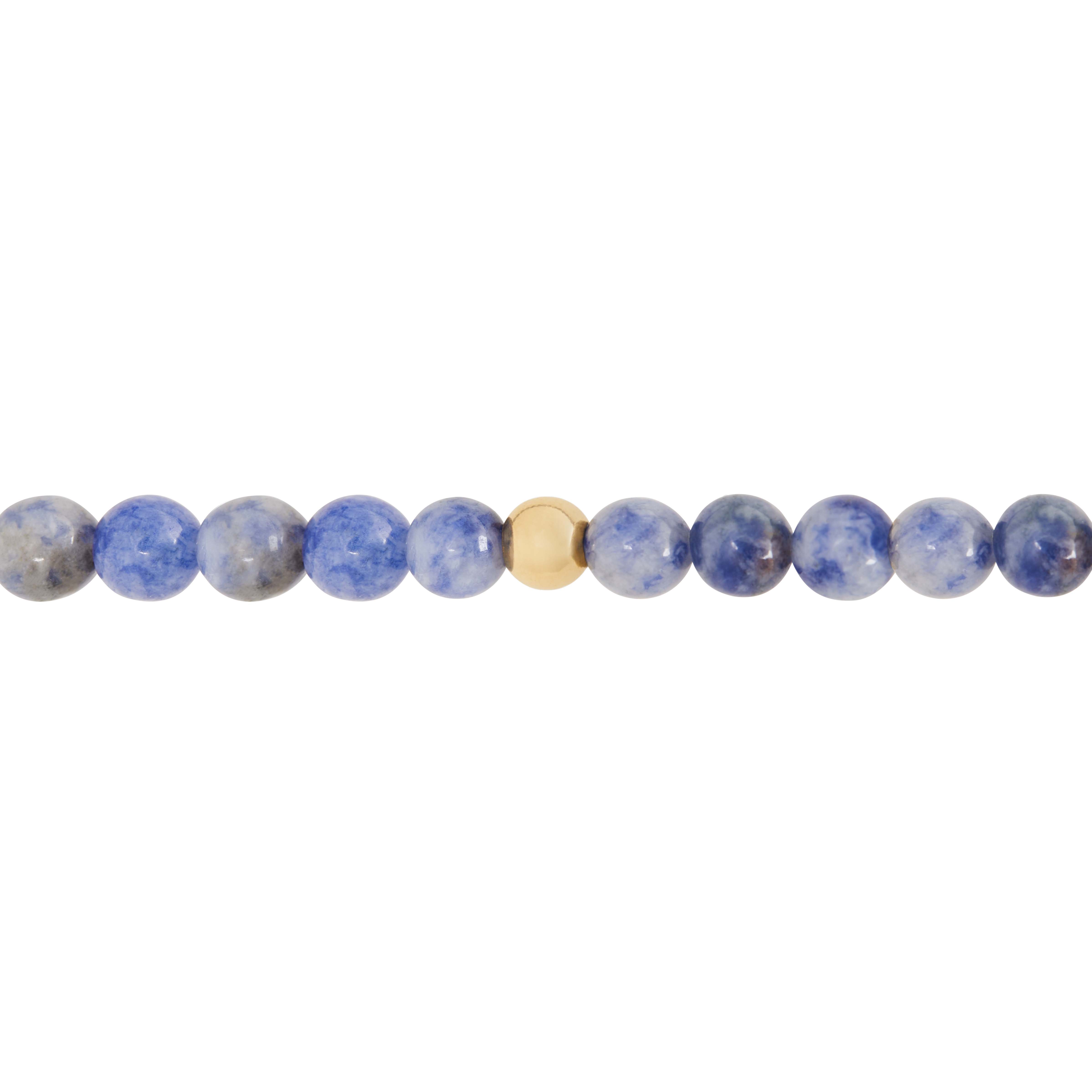 Echtsteinarmband - "Stones of nature" - Blauer Sodalith - vergoldet