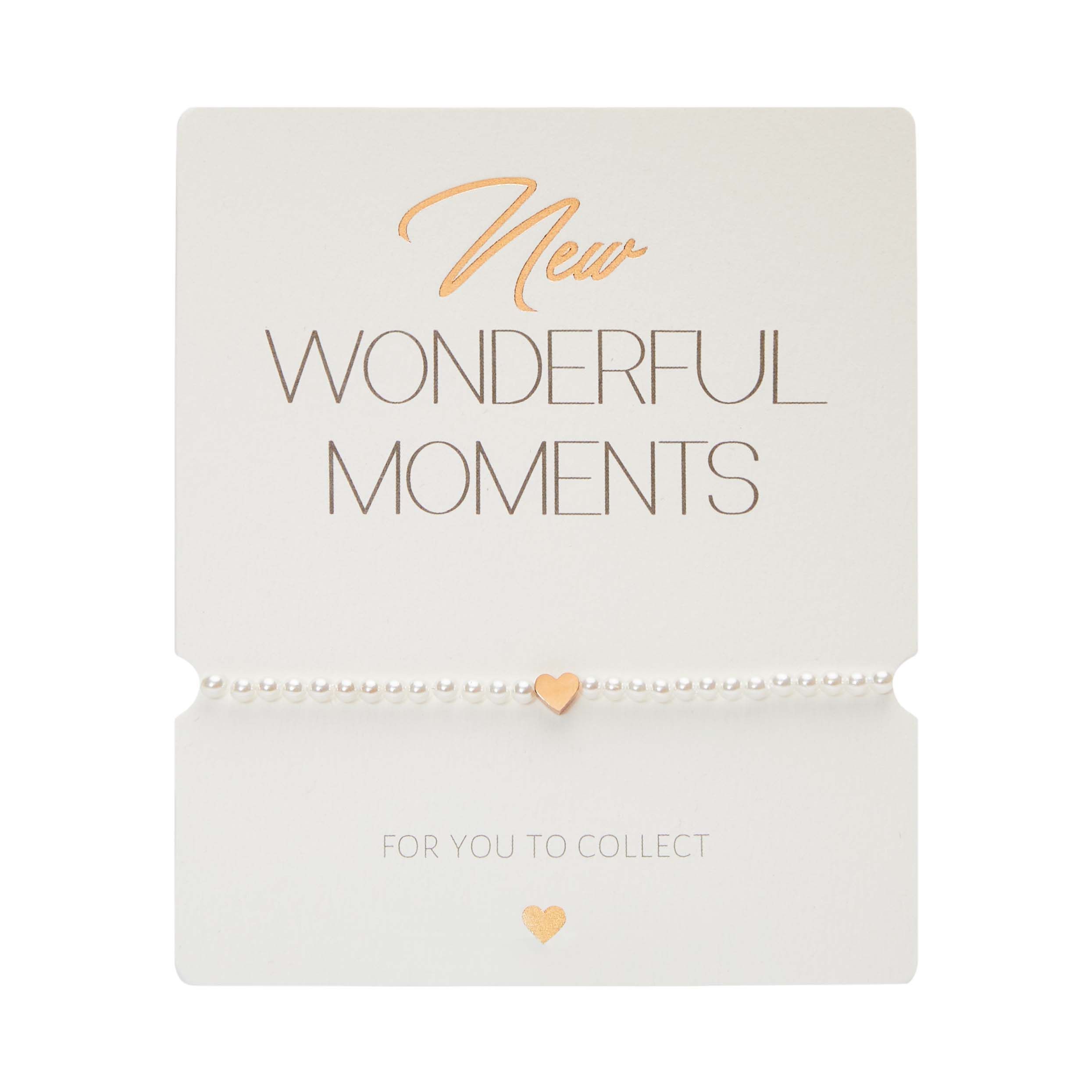 Armband - "New Wonderful Moments" - rosévergoldet - Herz