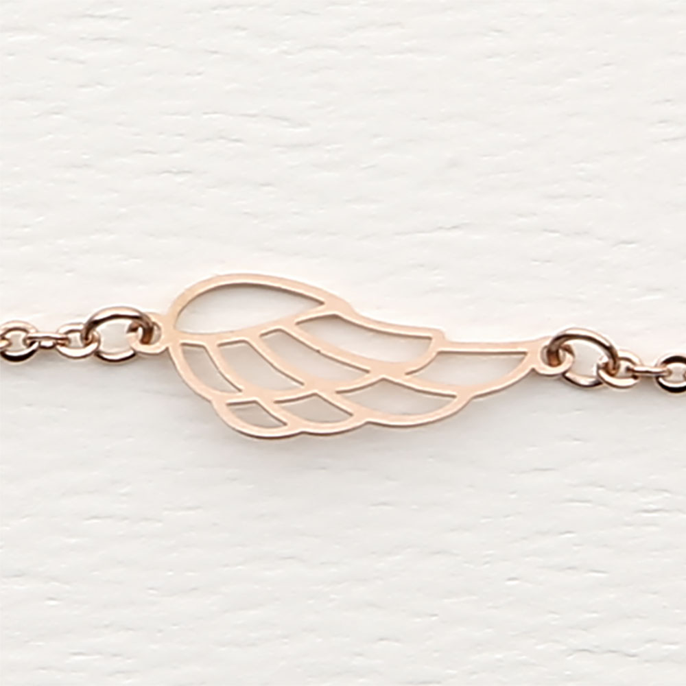 Bracelet - Rose Gold Plated - Angel Wings