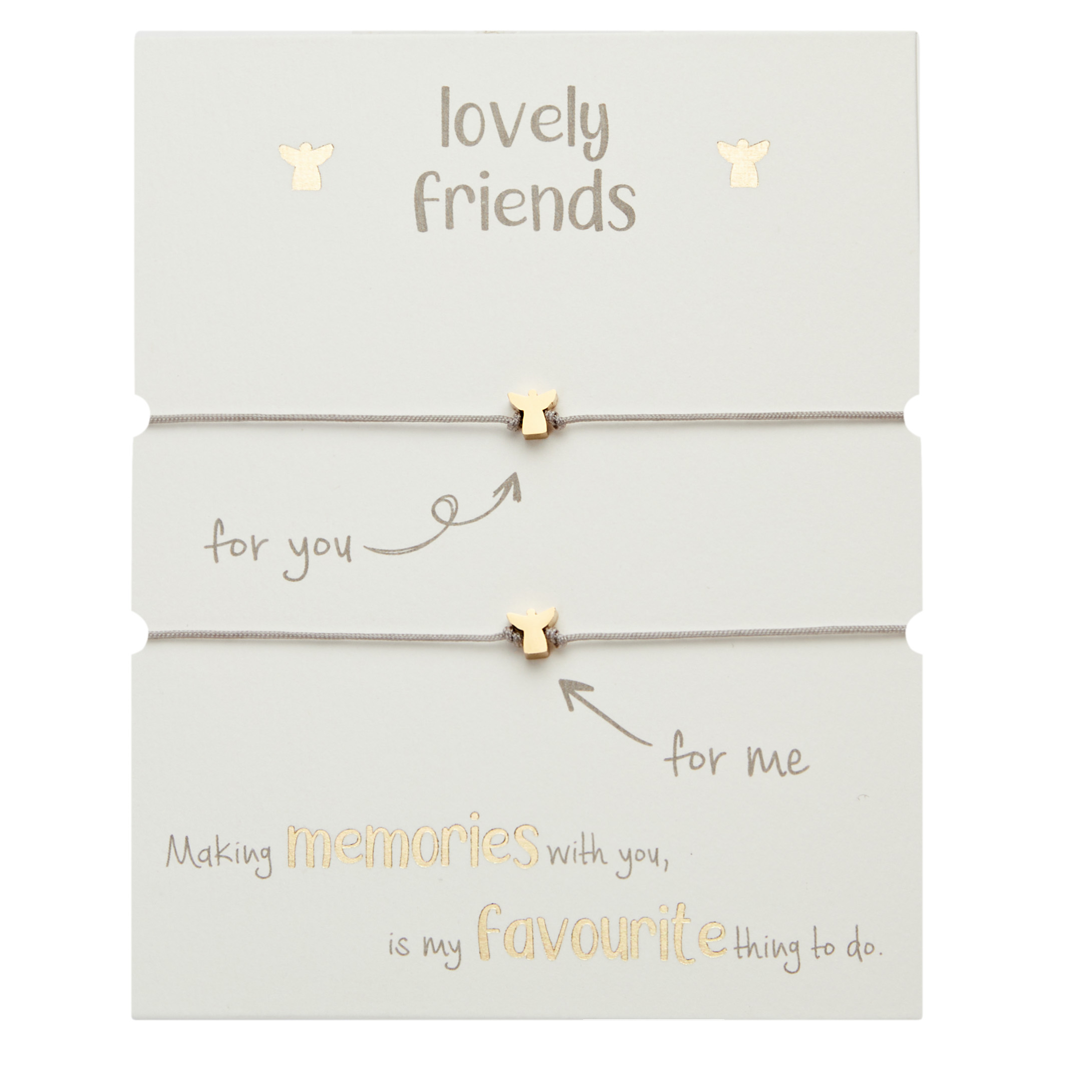 Armband - "lovely friends" - vergoldet - Engel