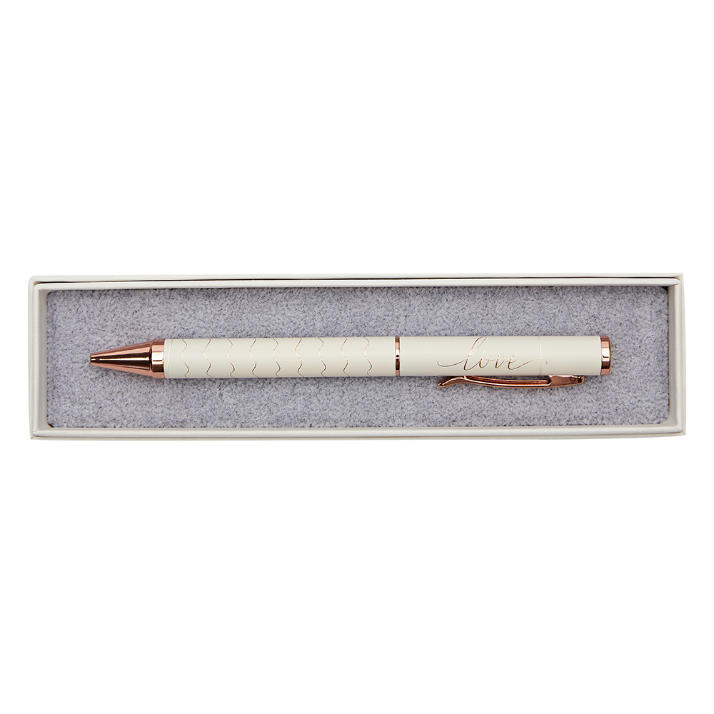 Paket Kugelschreiber mit Geschenkbox - "Love Luck Life"