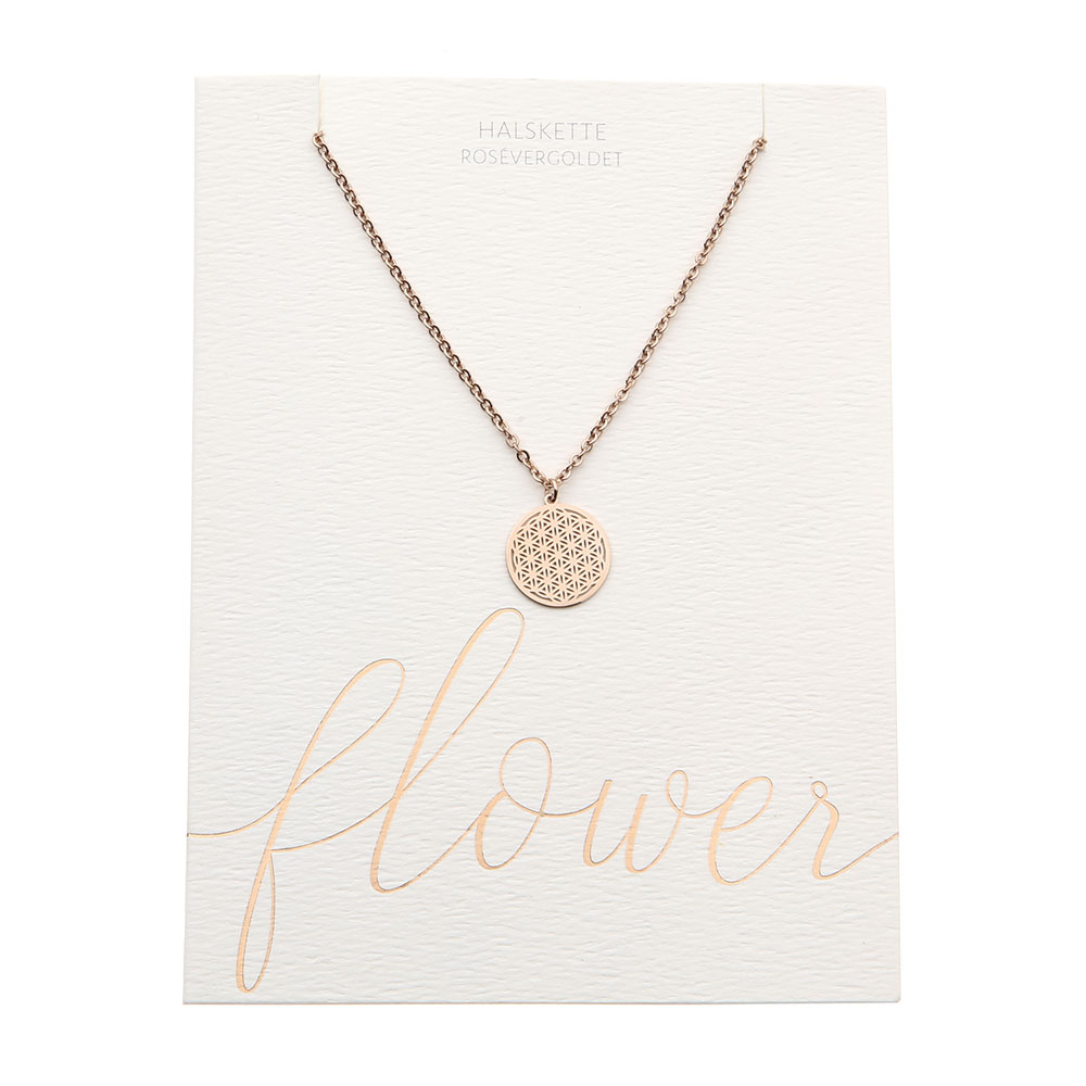 Halskette - rosévergoldet - Blume des Lebens