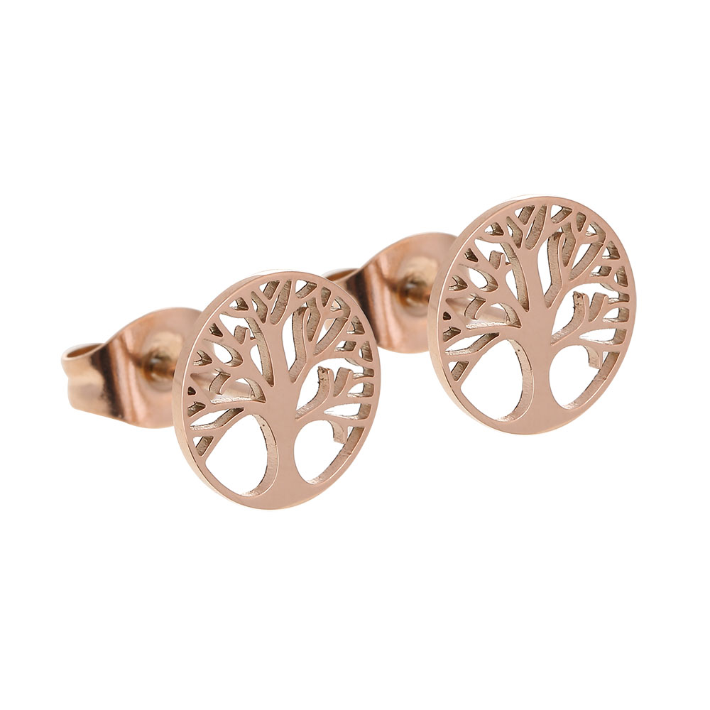 Studs Rose Gold Plated - Tree Of Life