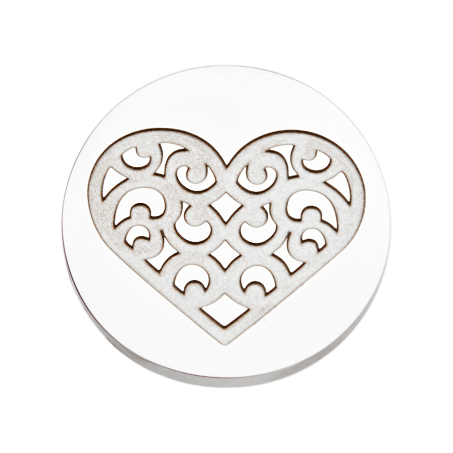 Coin-"lucky coin"-stainless steel-heart