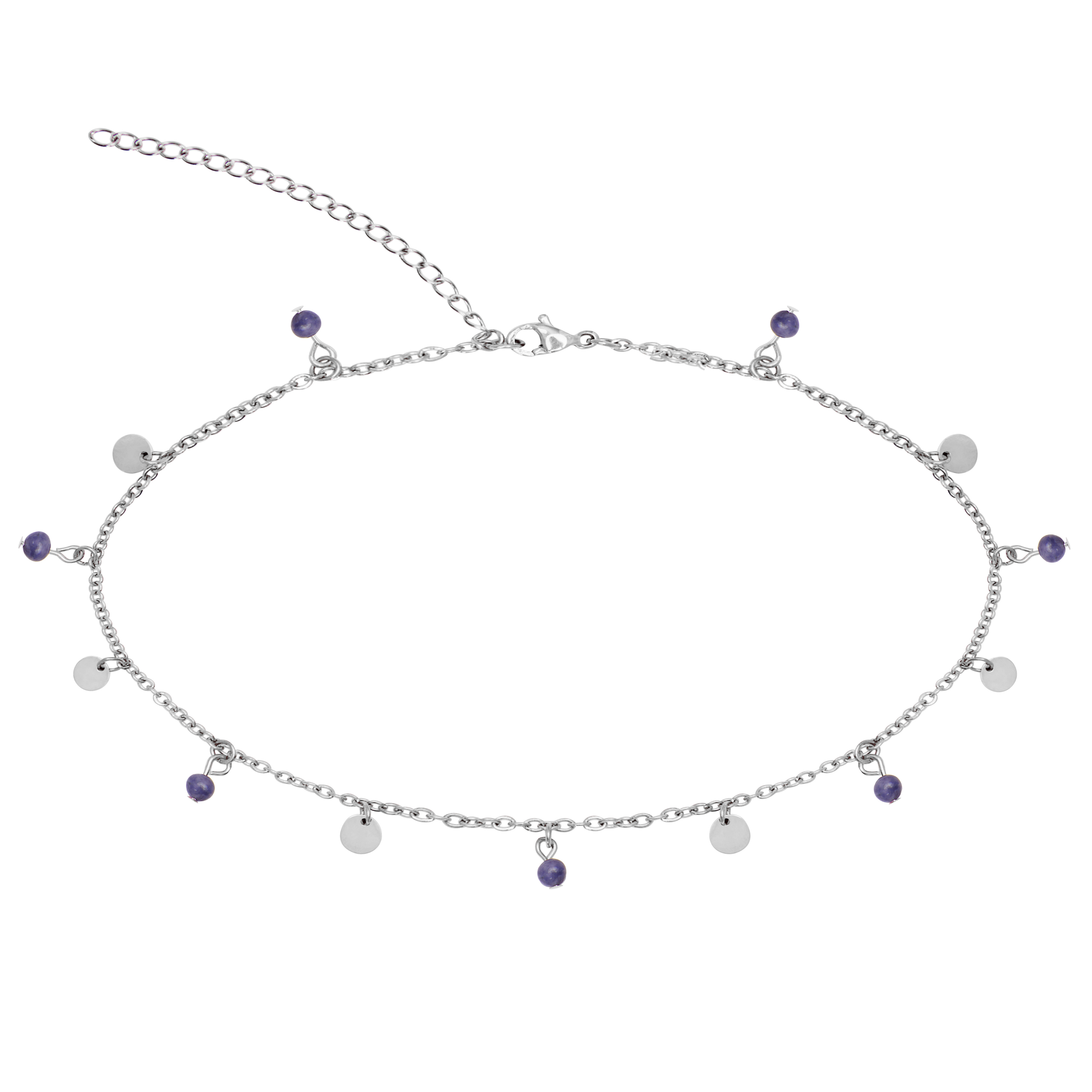 Anklet-"Sunshine is coming"-silver pl.-sodalite