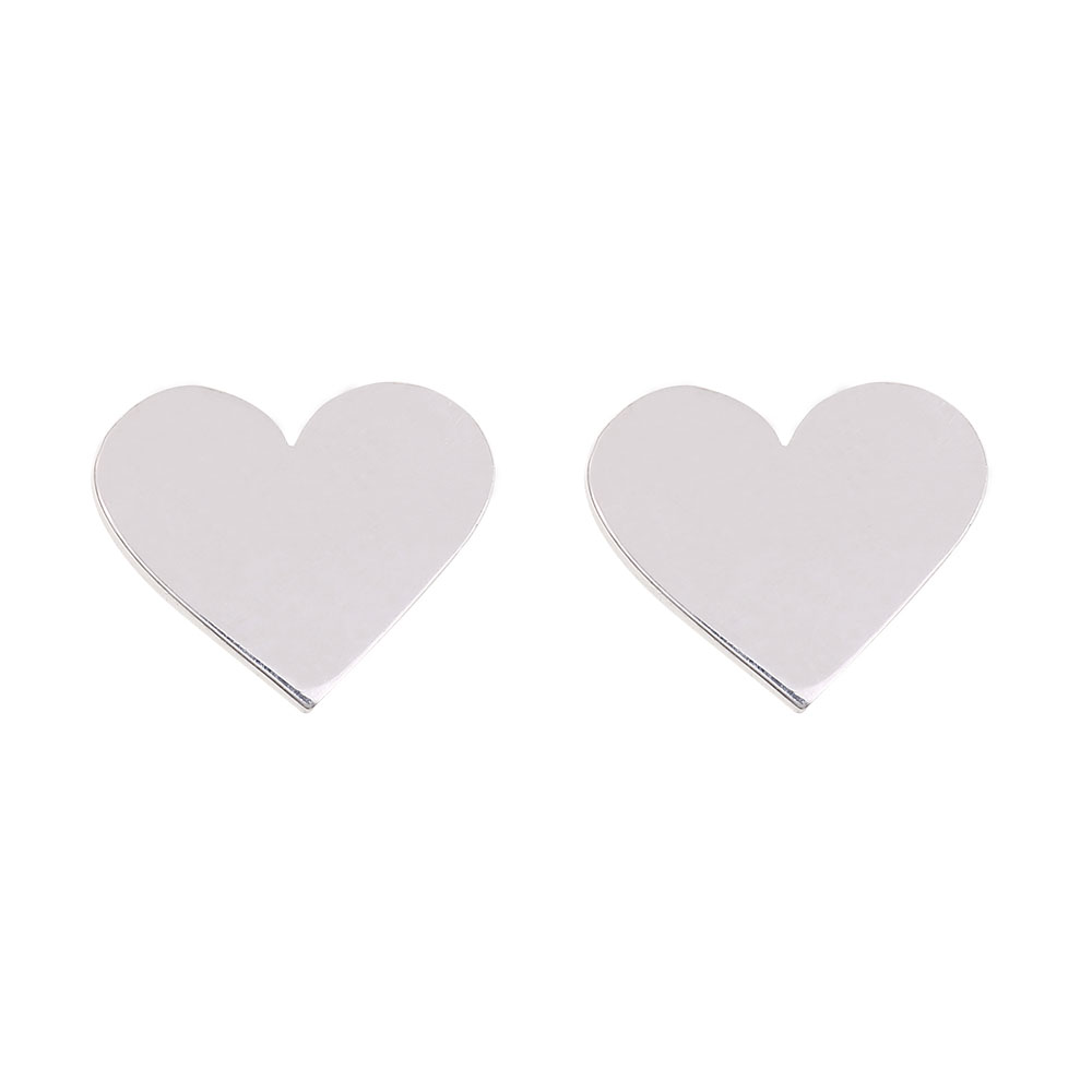 Studs Silver Plated - Heart