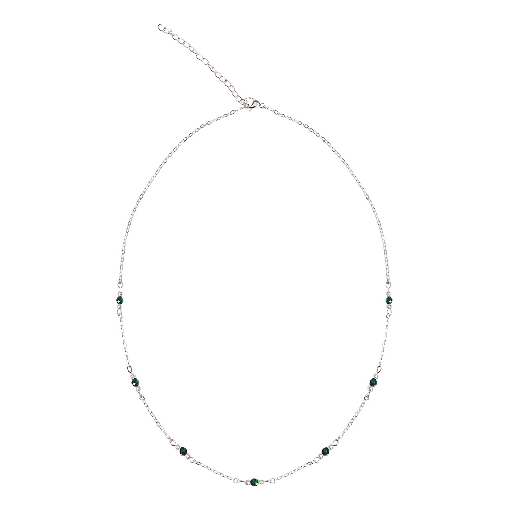 Necklace - "Fines of nature" - sil.pl. - malachite
