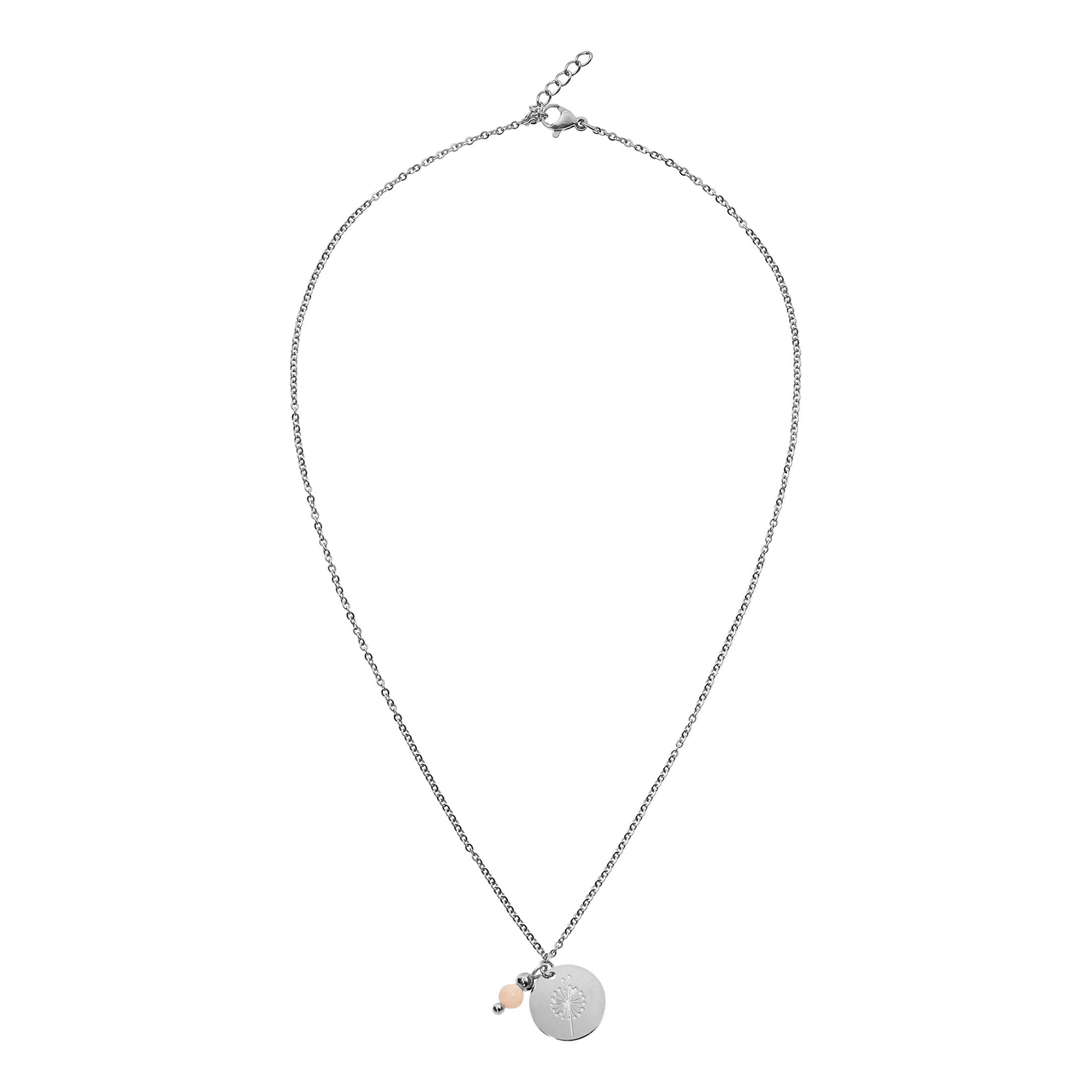 Necklace-"Make a wish"-silver pl.-sunstone