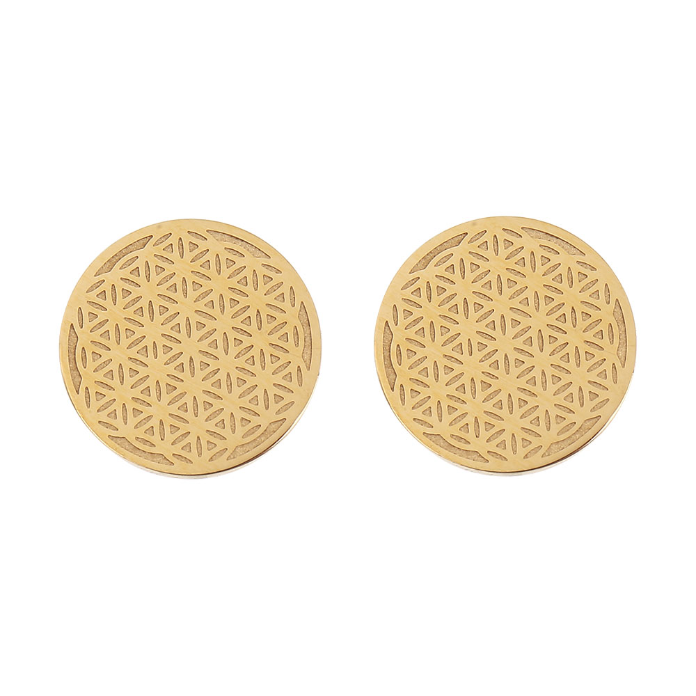 Studs Gold Plated - Flower Of Life