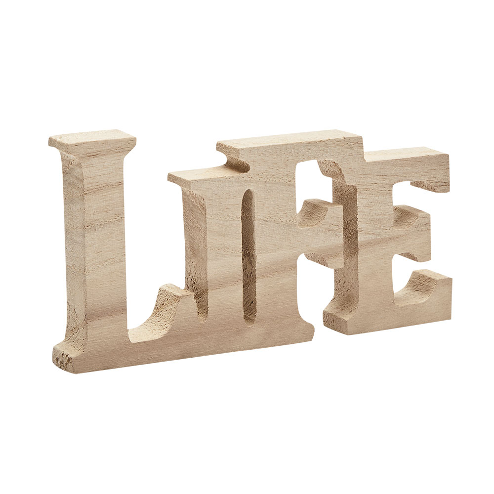 Lettering- Wood - Life