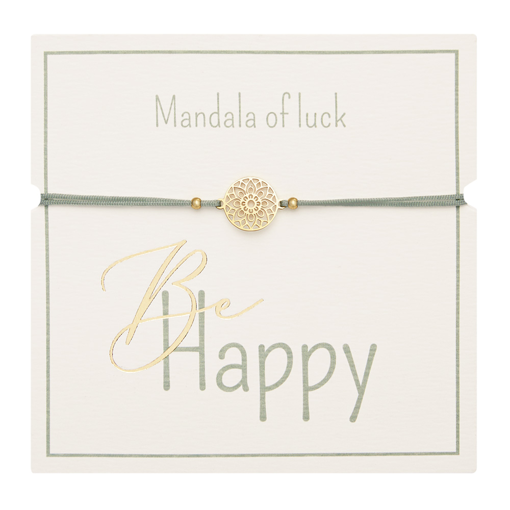 Armband - "Be Happy" - vergoldet - Mandala des Glücks