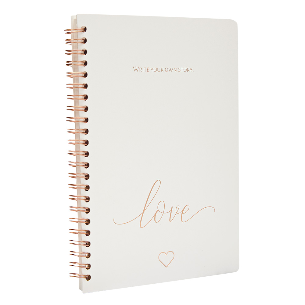 Notebook DIN A5 "Love" - rose gold coloured