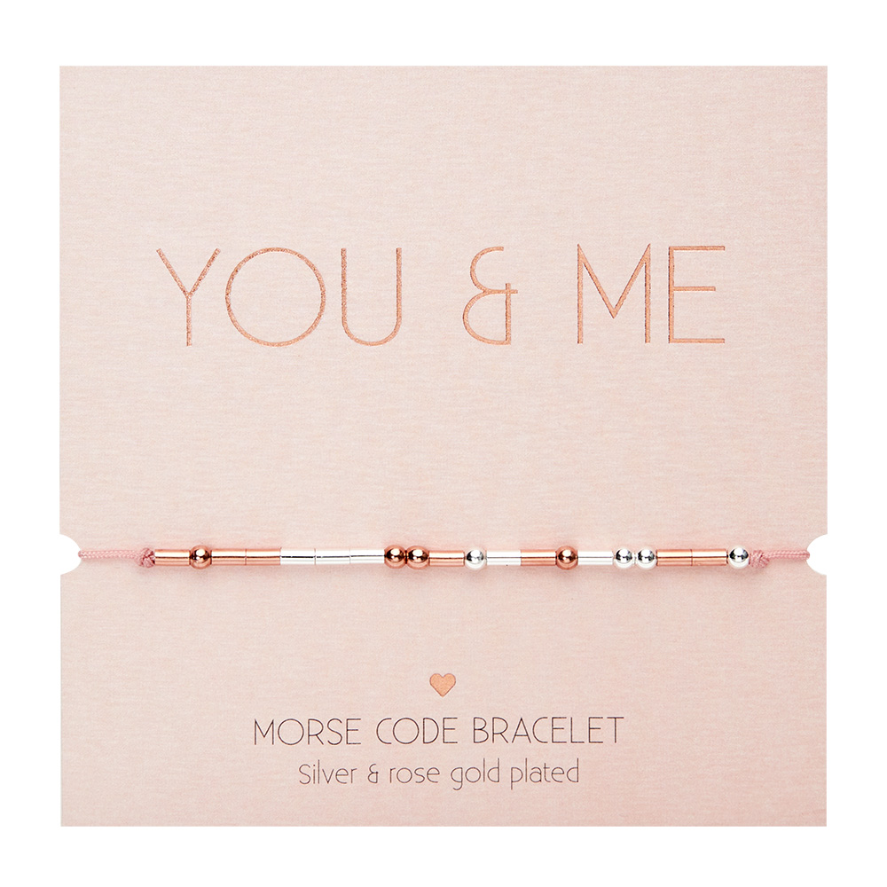 Armband - "Morse Code" - versilbert & rosévergoldet - You & me