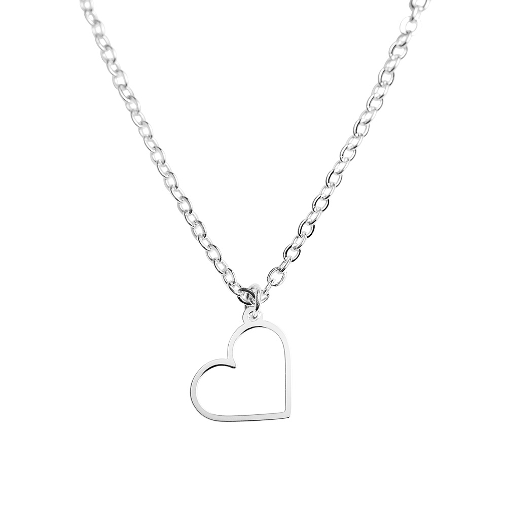 Necklace - "Bless you" - silver pl. - heart