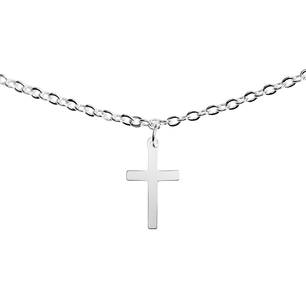 Bracelet - "Bless you" - silver pl.- cross