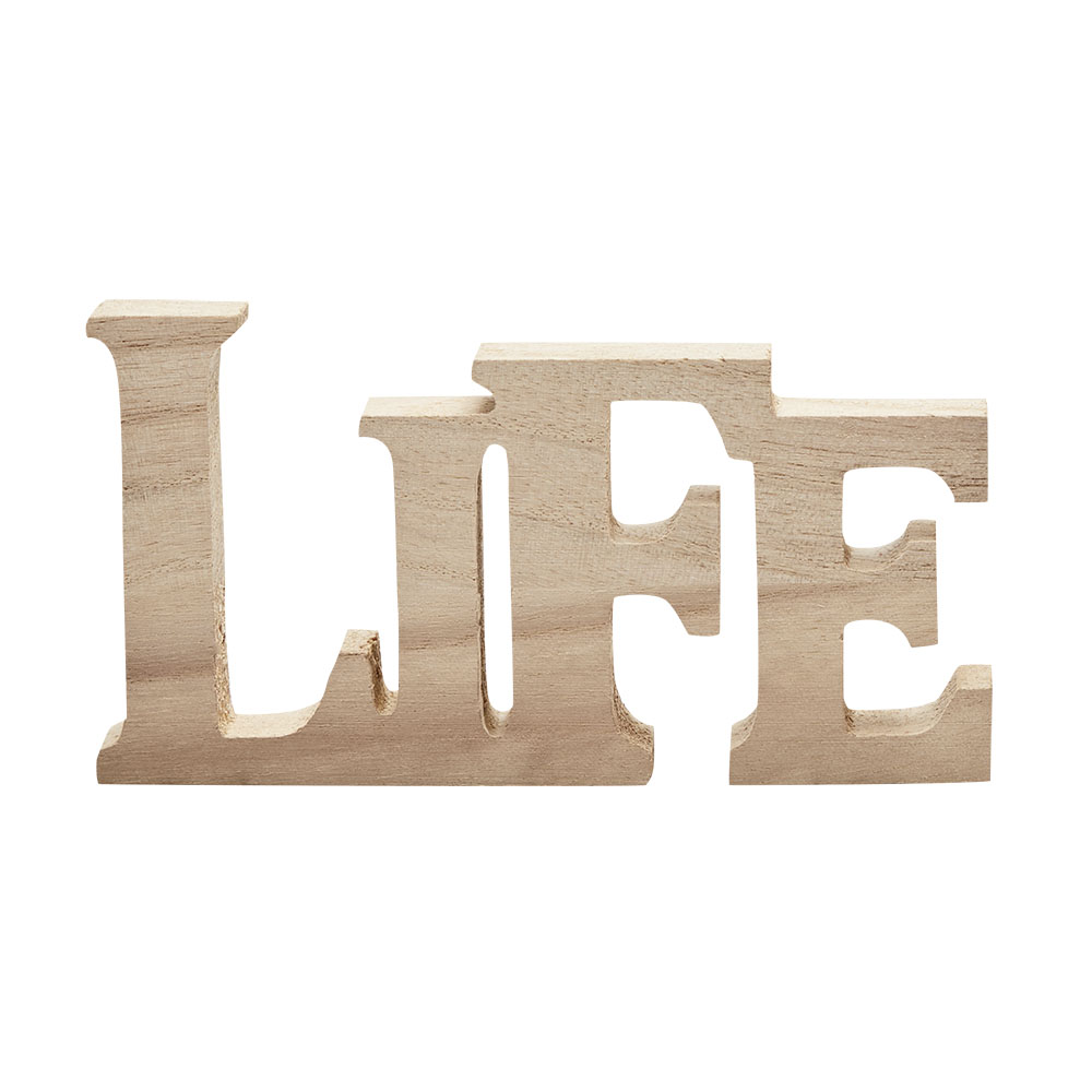 Lettering- Wood - Life