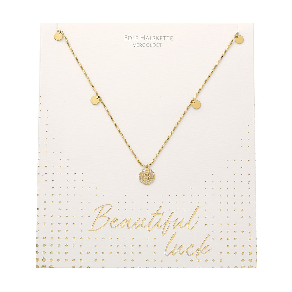 Halskette - Beautiful - Mandala des Glücks - vergoldet