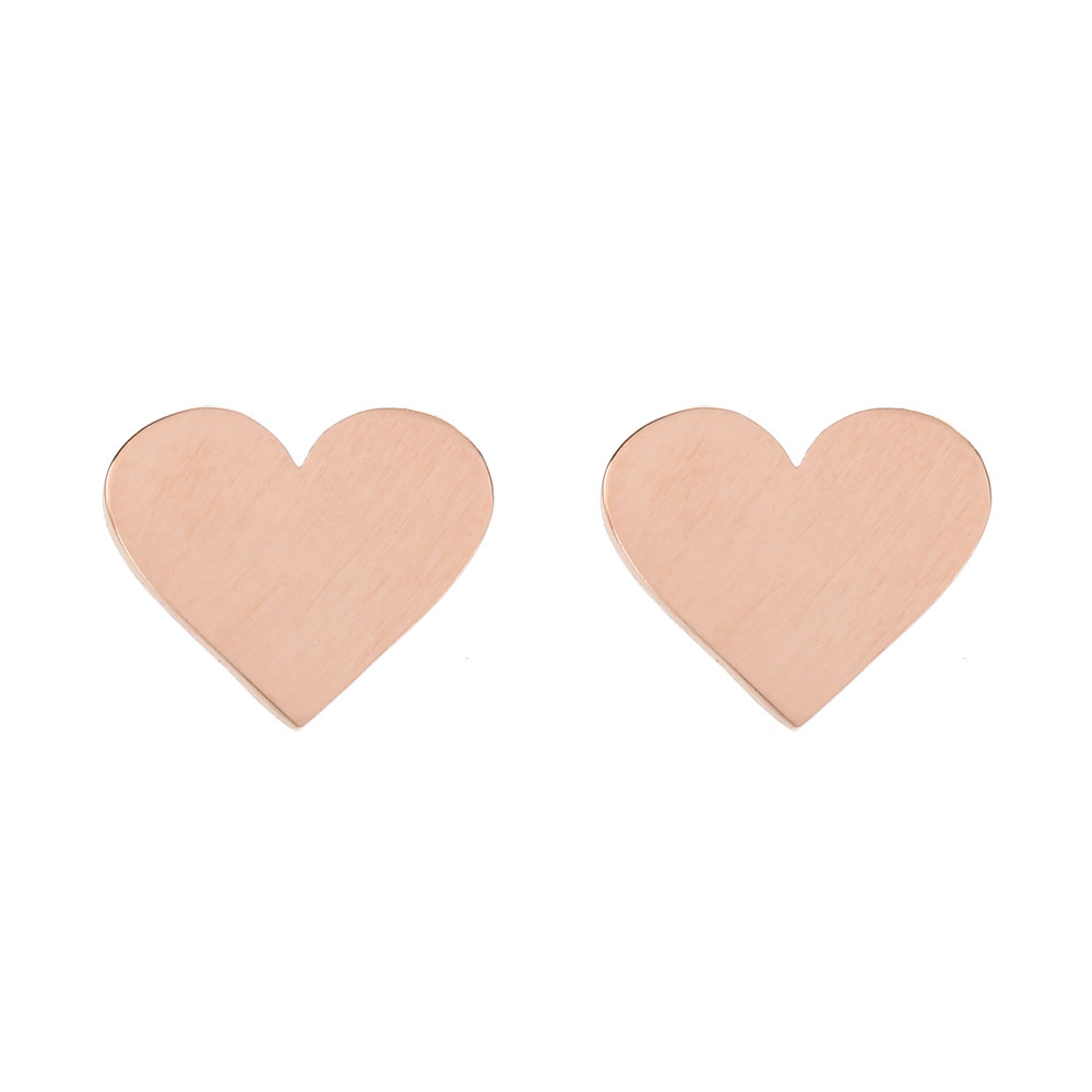 Studs Rose Gold Plated - Heart
