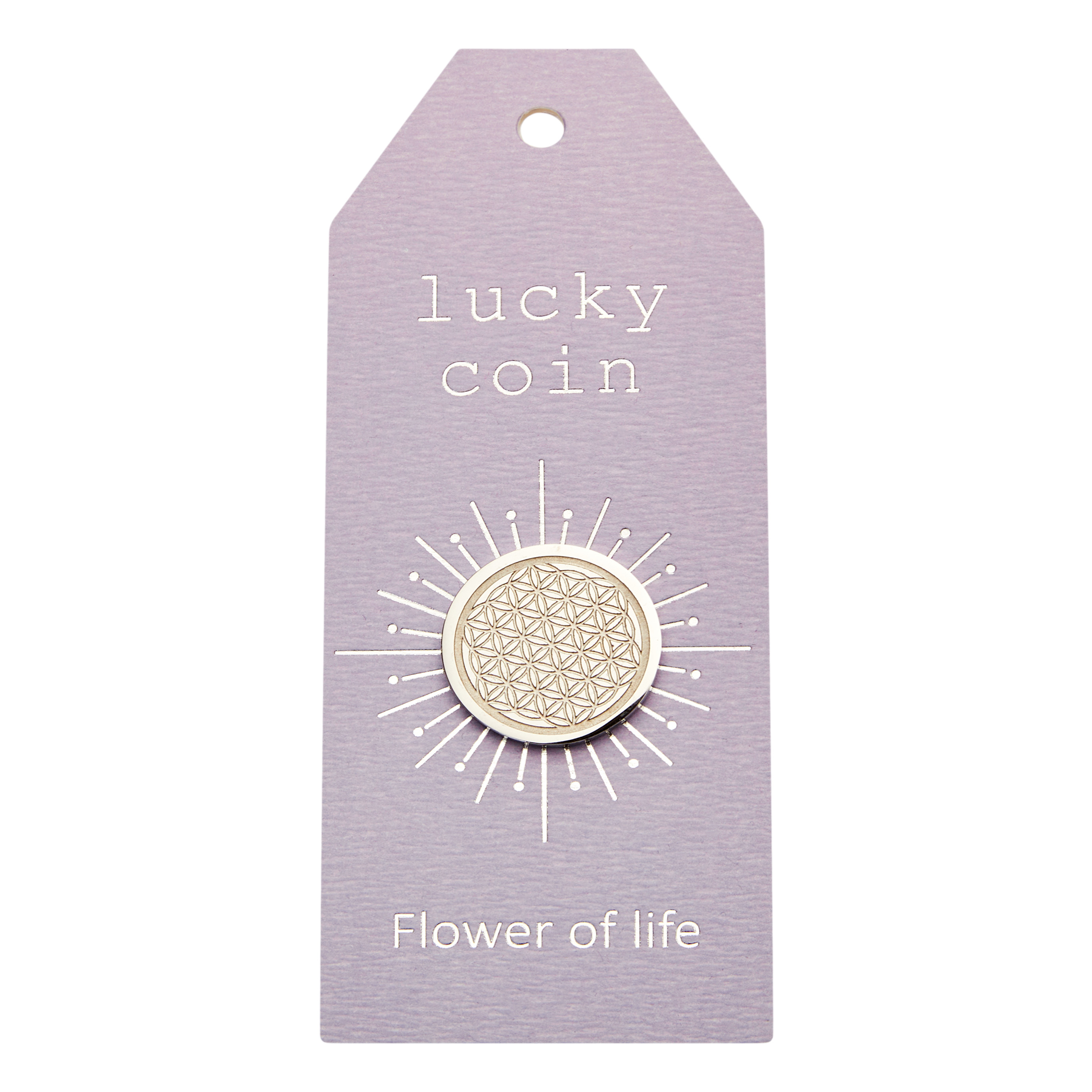 Münzen - "lucky coin" - Edelstahl - Blume des Lebens