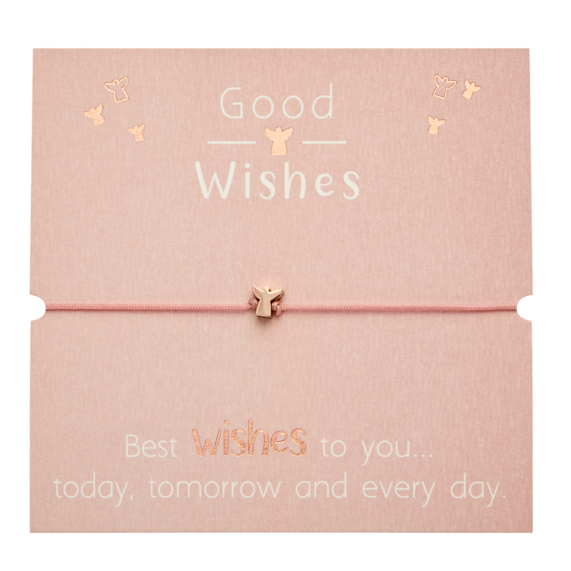 Armband - "Good Wishes" - rosévergoldet - Engel