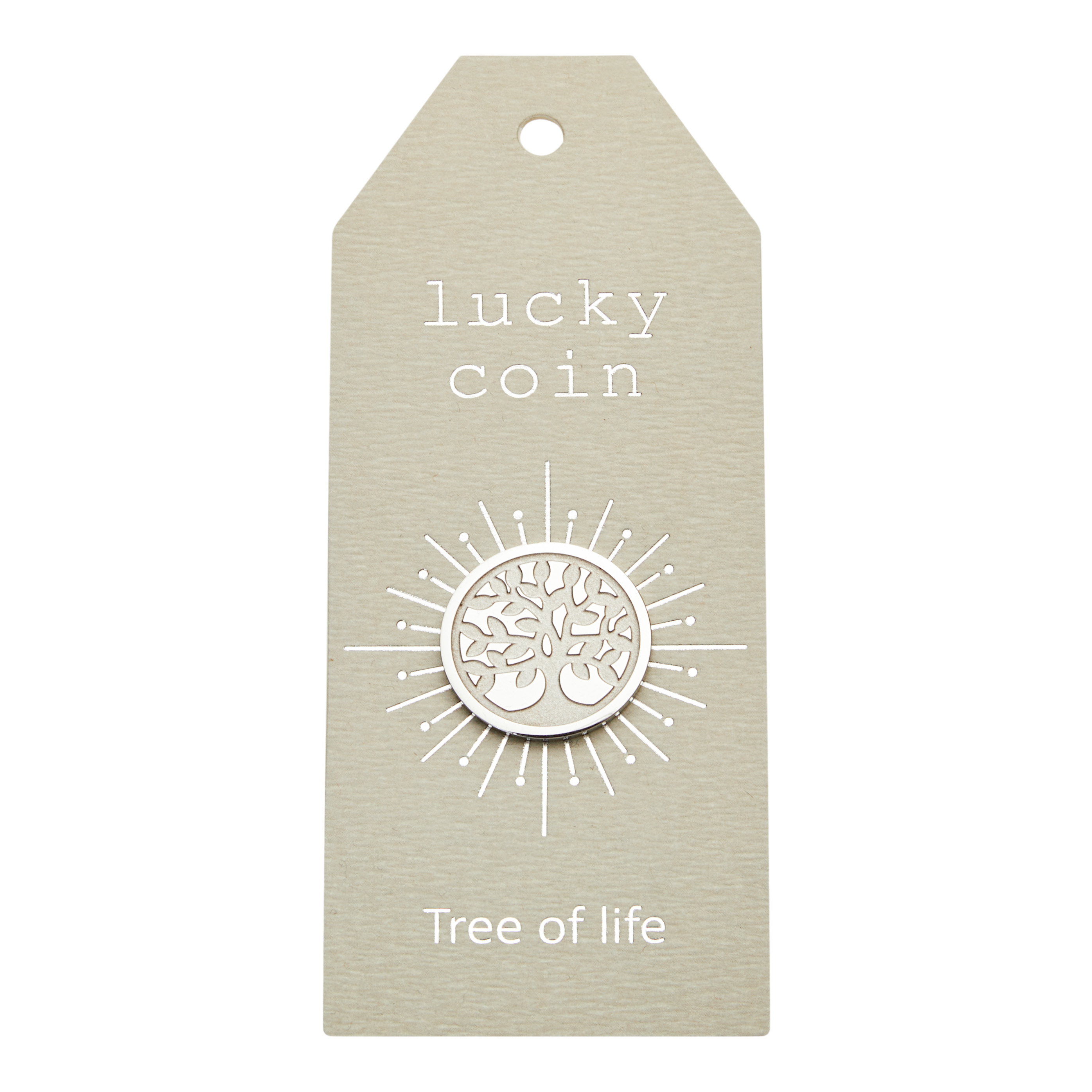 Münzen - "lucky coin" - Edelstahl - Baum des Lebens