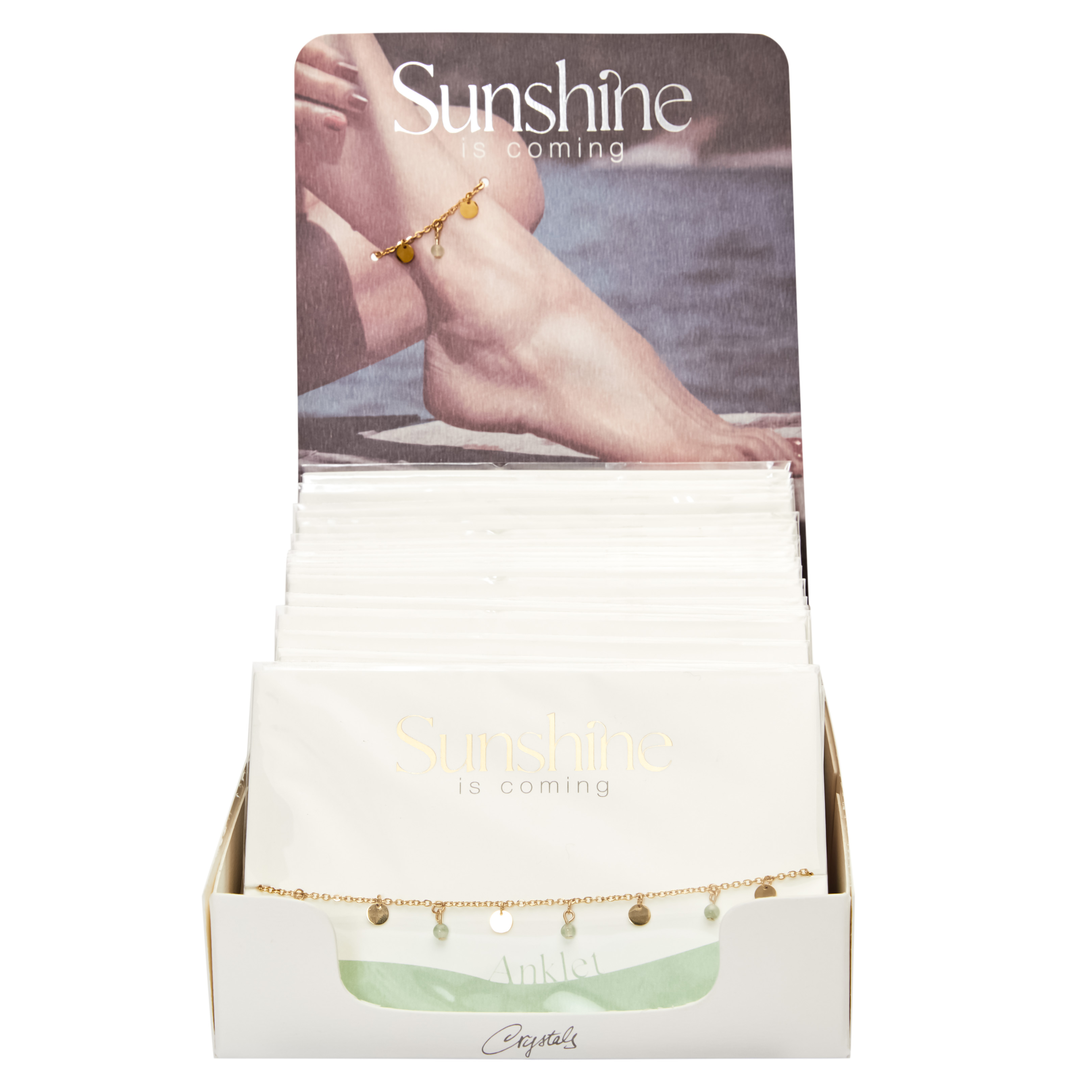 Display anklets "Sunshine is coming"