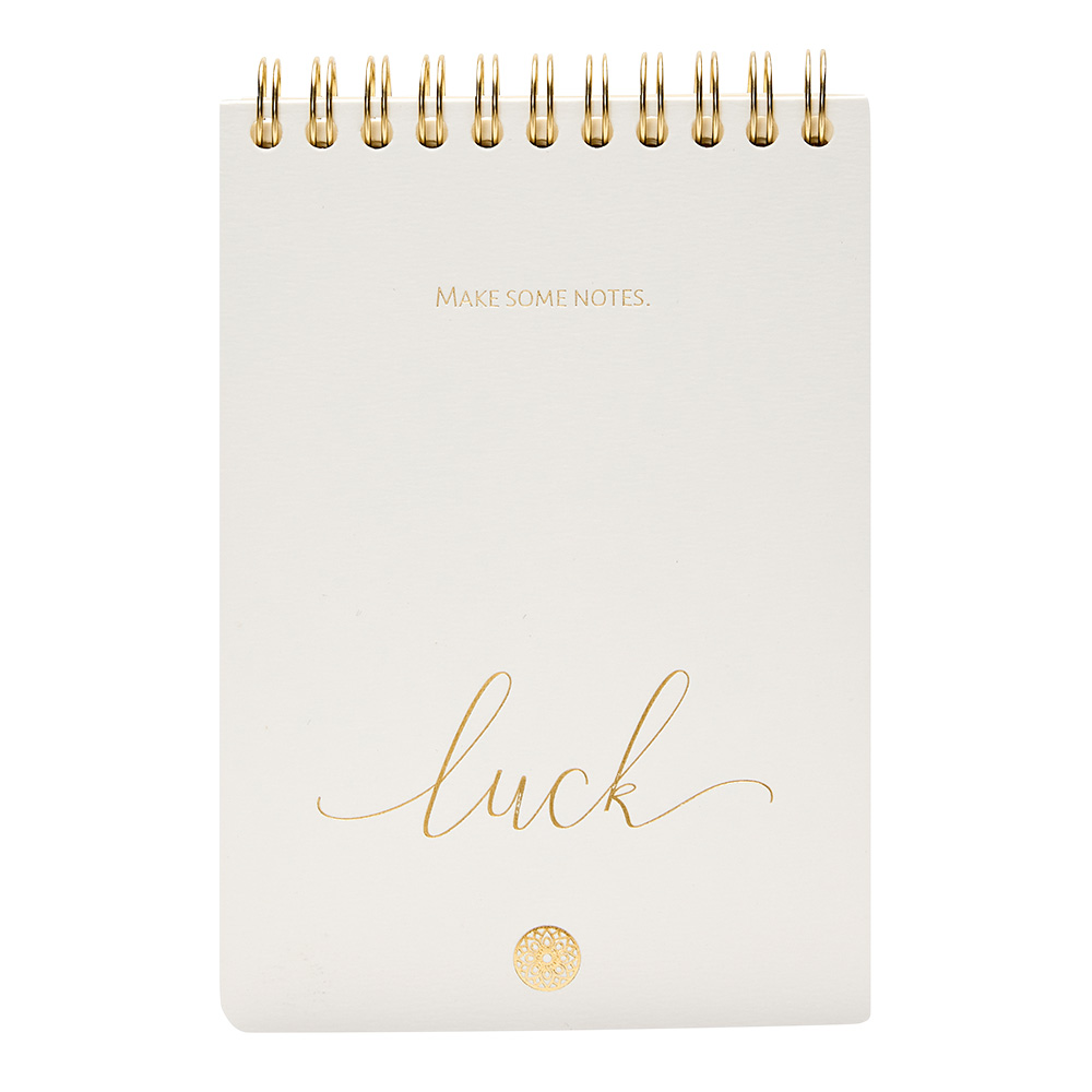 Notizbuch DIN A6 - "Luck" - goldfarbend