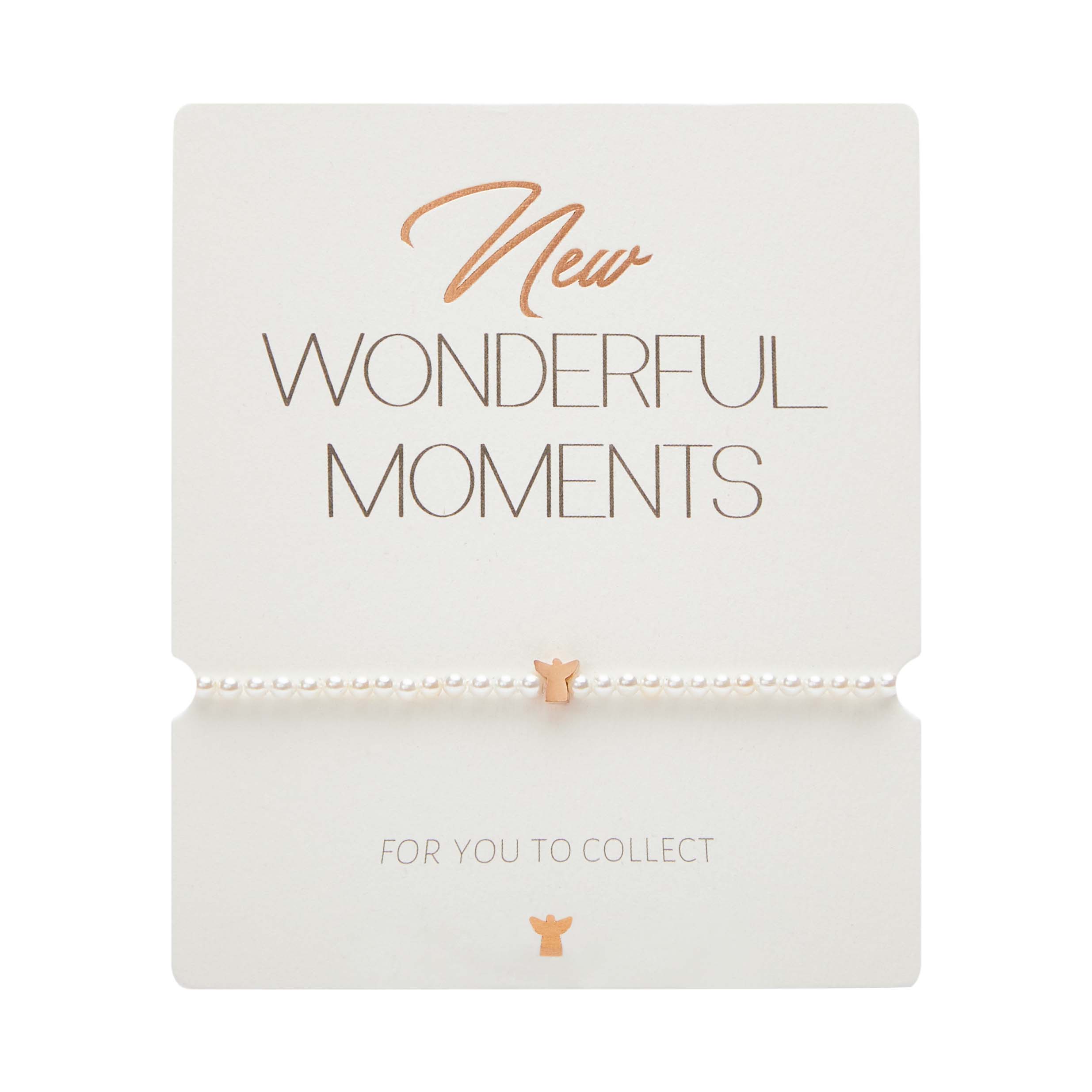 Armband - "New Wonderful Moments" - rosévergoldet - Schutzengel