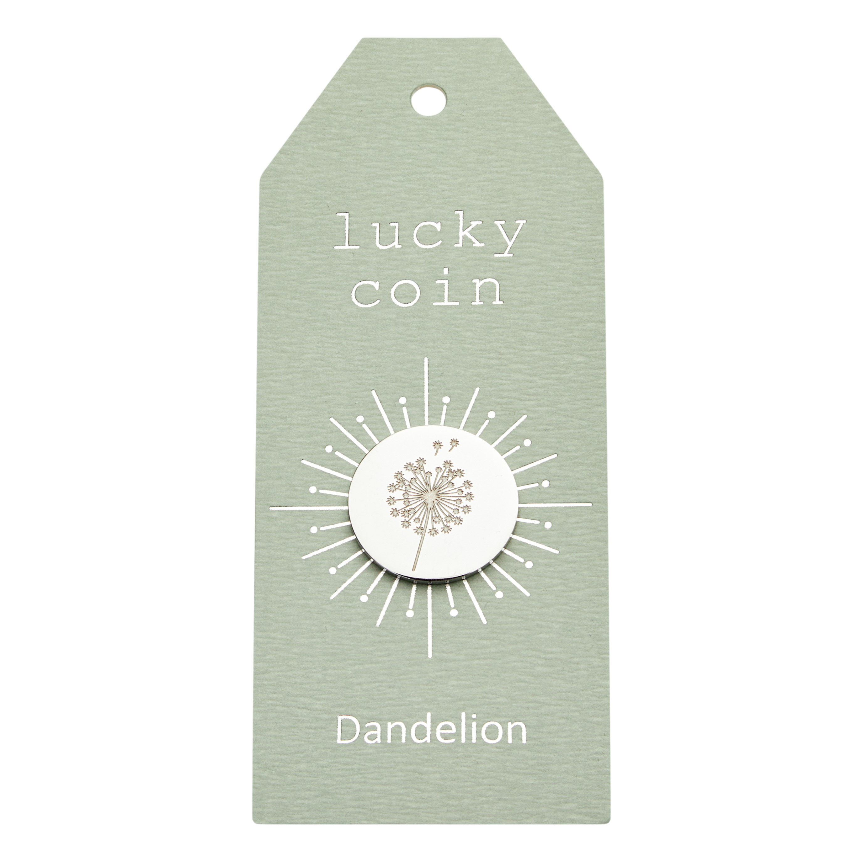 Münzen - "lucky coin" - Edelstahl - Pusteblume