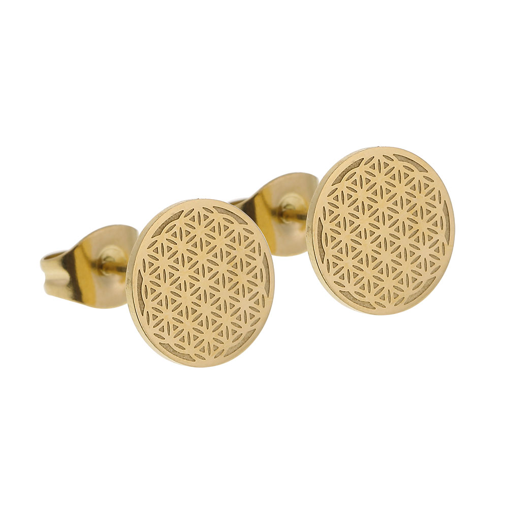 Studs Gold Plated - Flower Of Life