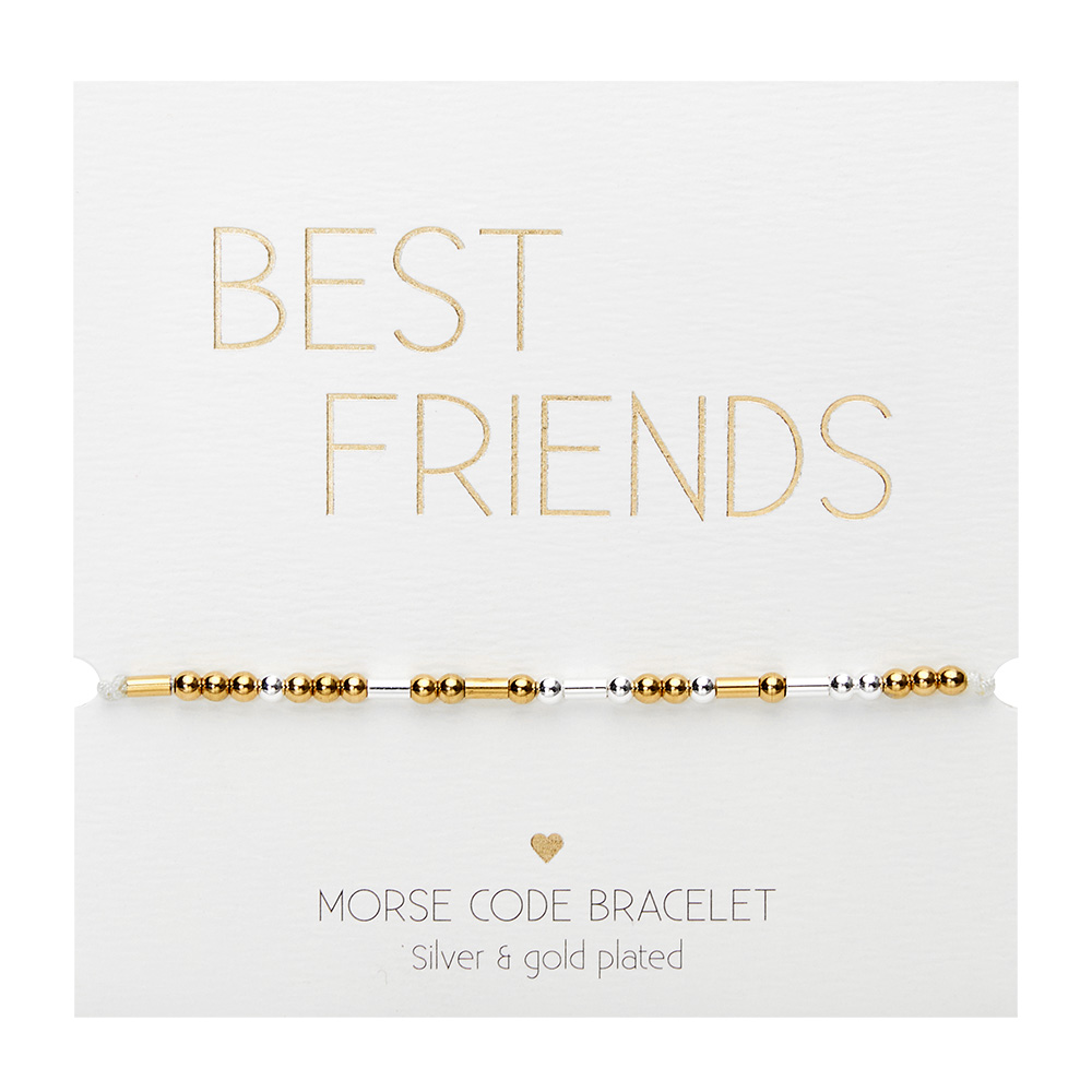 Armband - "Morse Code" - versilbert & vergoldet - Best friends