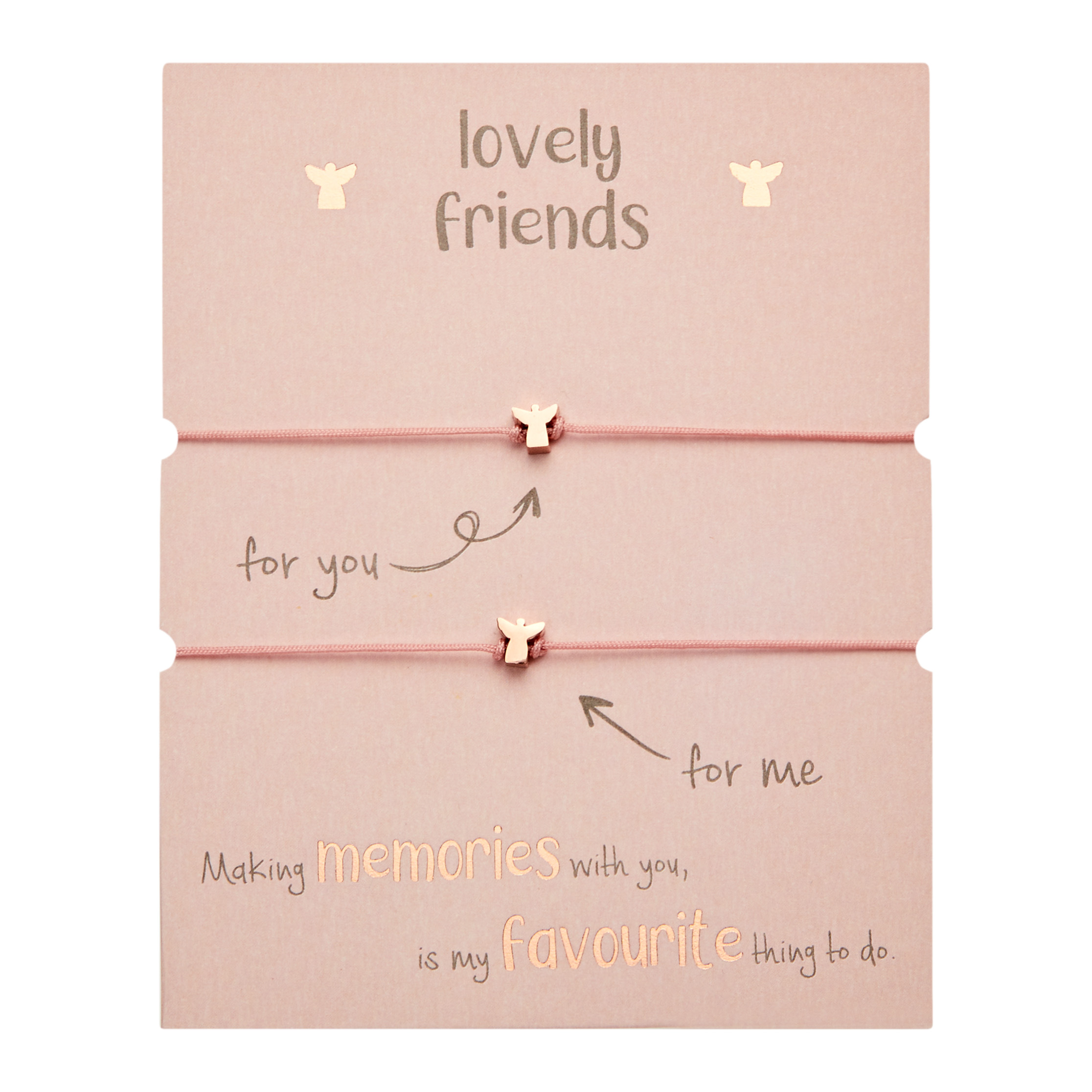 Armband - "lovely friends" - rosévergoldet - Engel