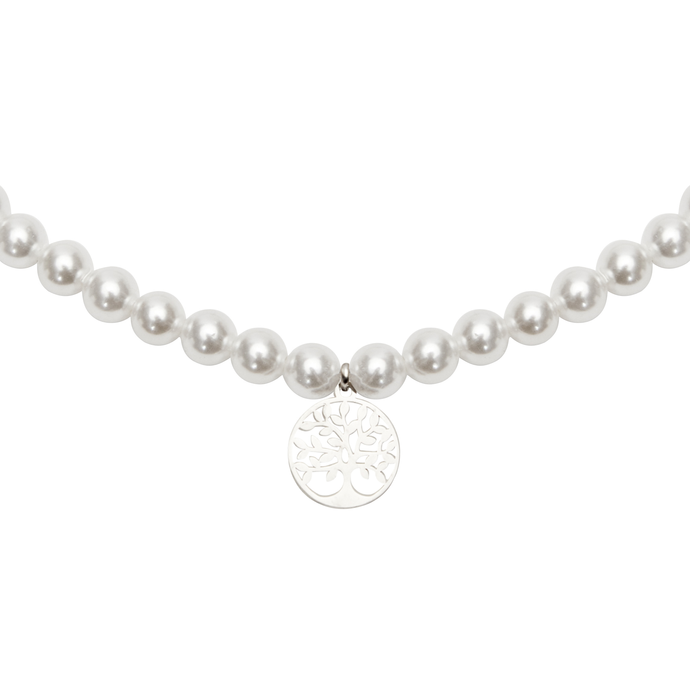 Pearl bracelet-stainless steel-tree of life