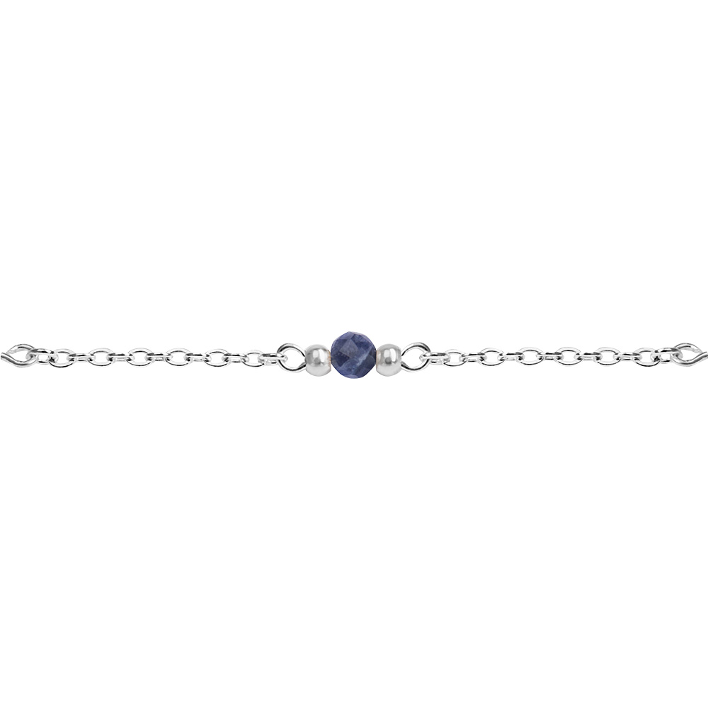 Necklace - "Fines of nature" - sil.pl. - blue sodalite