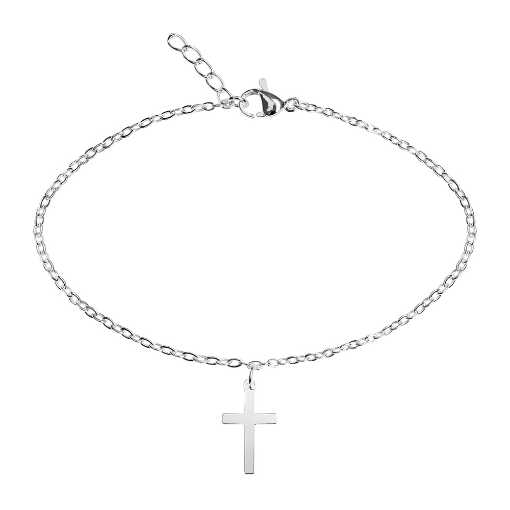 Bracelet - "Bless you" - silver pl.- cross