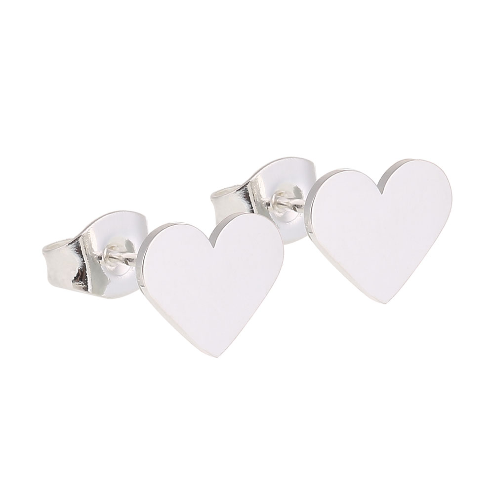 Studs Silver Plated - Heart