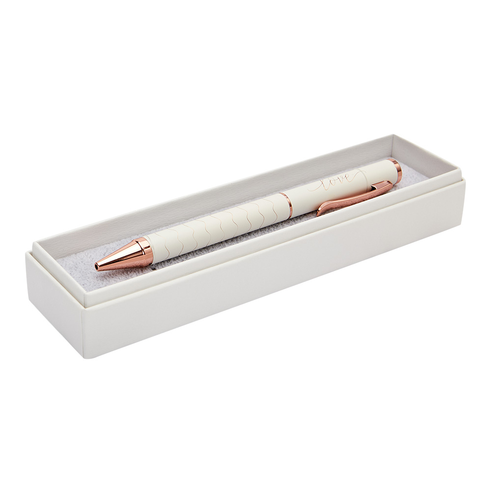 Kugelschreiber mit Geschenkbox - "Love" - roségoldfarbend