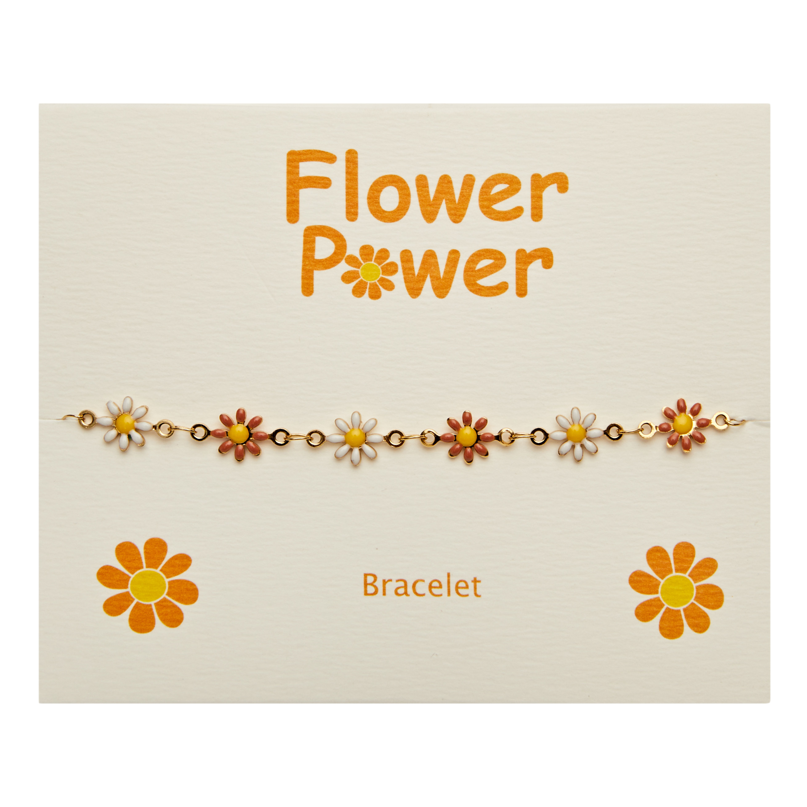 Armband - "Flower Power" - vergoldet  - Weiß