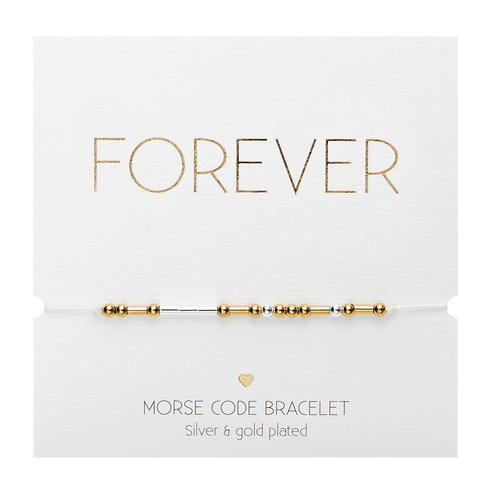 Armband - "Morse Code" - versilbert & vergoldet - Forever
